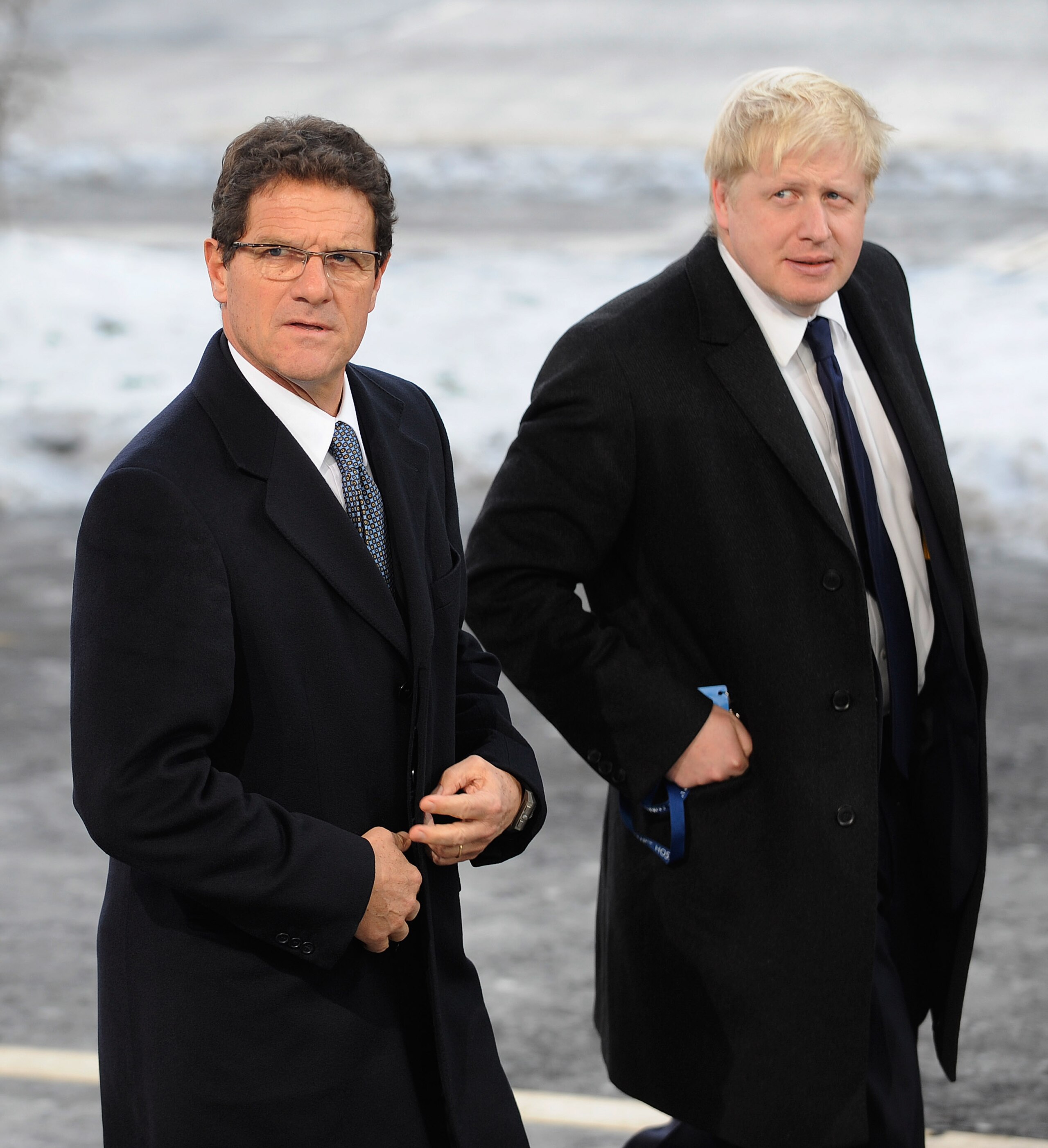 ZURICH, SWITZERLAND - DECEMBER 02: England Manager Fabio Capello arrives with London Mayor Boris Johnson before the FIFA World Cup 2018 & 2022 Host Announcement on December 2, 2010 in Zurich, Switzerland. (Photo by Michael Regan/Getty Images) ZURICH, SWITZERLAND - DECEMBER 02: England Manager Fabio Capello arrives with London Mayor Boris Johnson before the FIFA World Cup 2018 & 2022 Host Announcement on December 2, 2010 in Zurich, Switzerland. (Photo by Michael Regan/Getty Images)