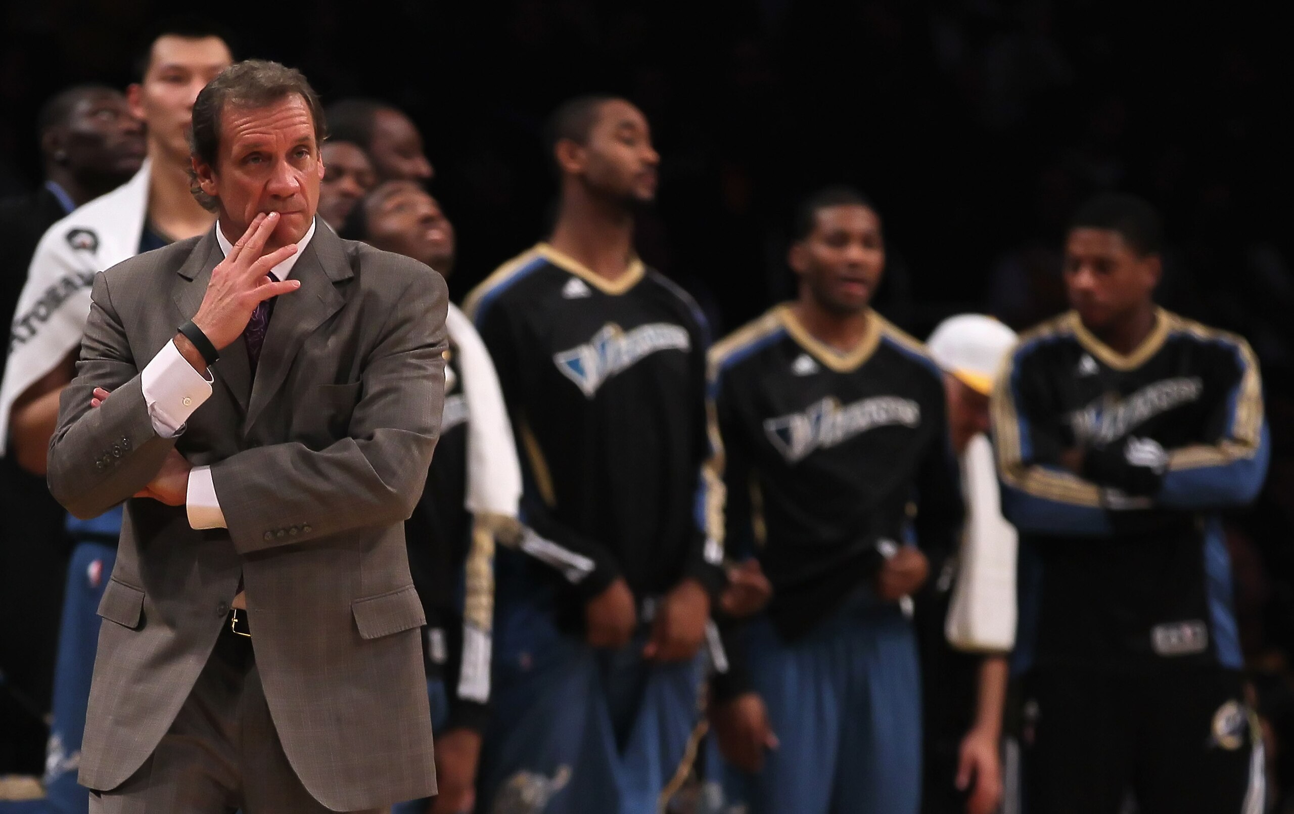 LOS ANGELES, CA - DECEMBER 07:  Washington Wizards head coach Flip Saunders looks on during the game against the Los Angeles Lakers at Staples Center on December 7, 2010 in Los Angeles, California. The Lakers defeated the Wizards 115-108. NOTE TO USER: Us
