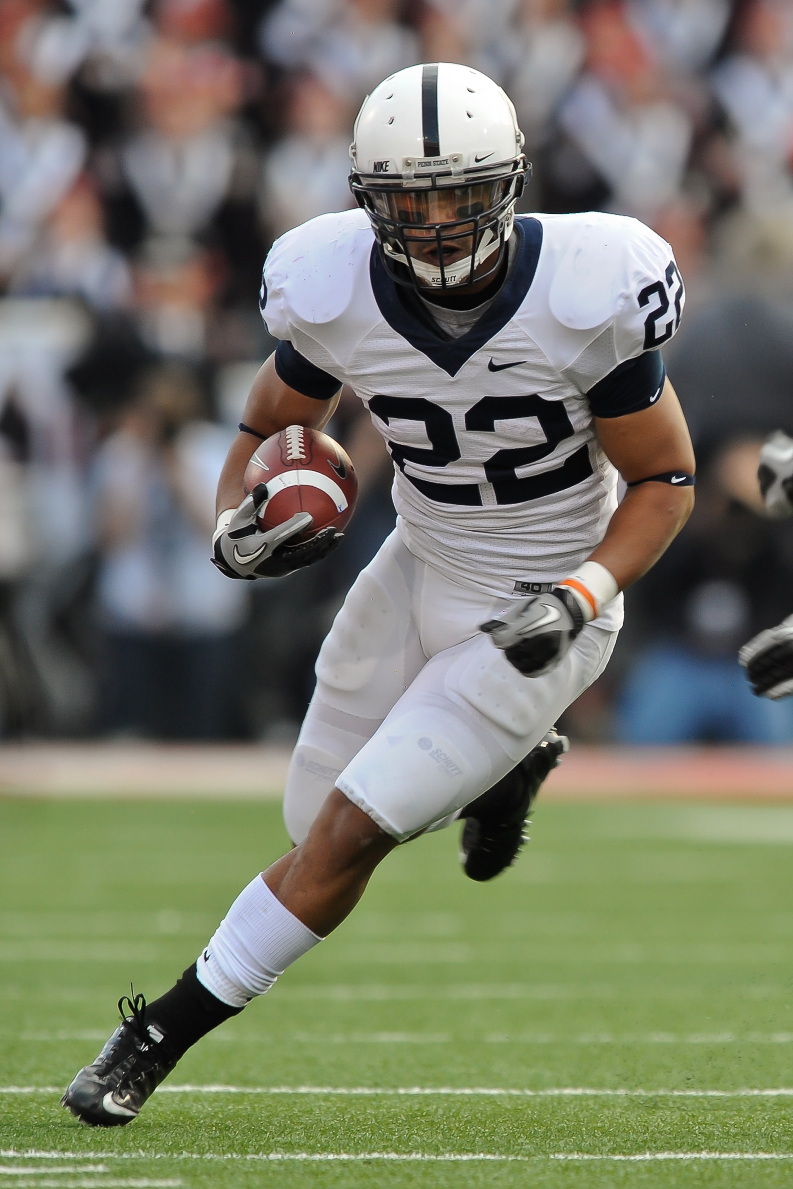 COLUMBUS, OH - NOVEMBER 13:  Evan Royster #22 of the Penn State Nittany Lions runs with the ball against the Ohio State Buckeyes at Ohio Stadium on November 13, 2010 in Columbus, Ohio.  (Photo by Jamie Sabau/Getty Images)