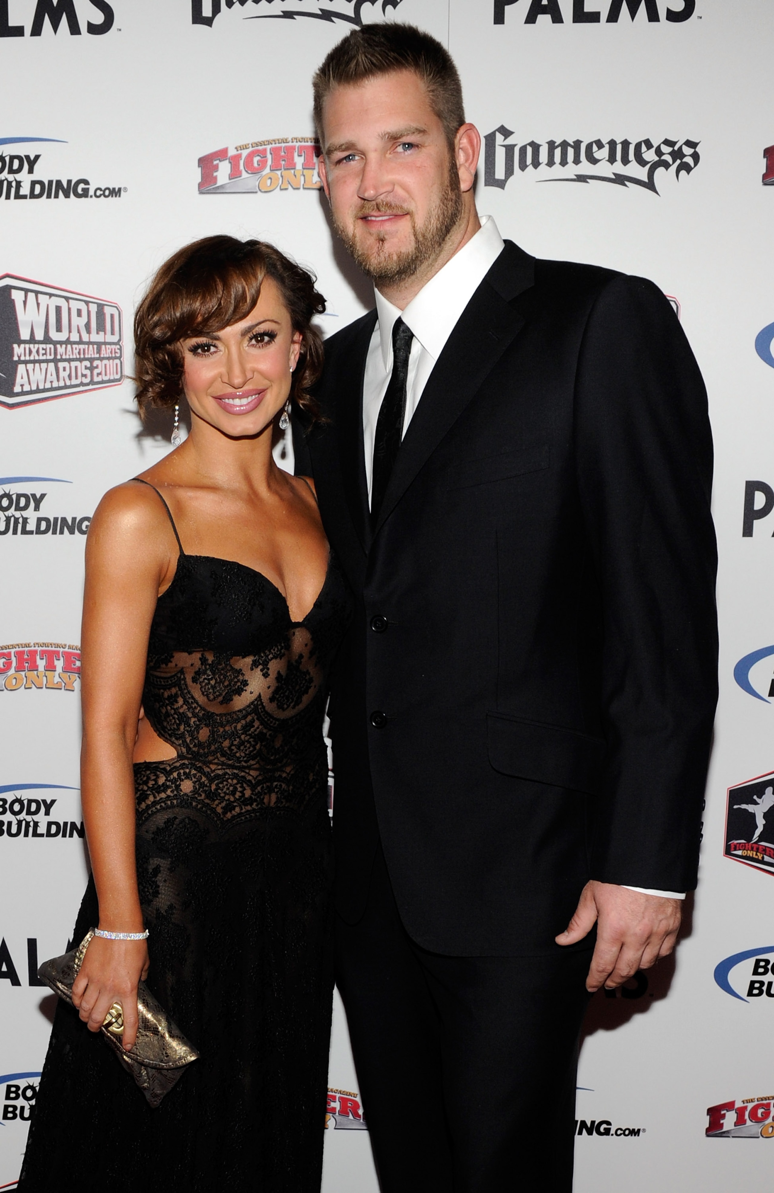 LAS VEGAS, NV - DECEMBER 01:  Dancer Karina Smirnoff (L) and her fiance, Major League Baseball pitcher Brad Penny, arrive at the third annual Fighters Only World Mixed Martial Arts Awards 2010 at the Palms Casino Resort December 1, 2010 in Las Vegas, Neva