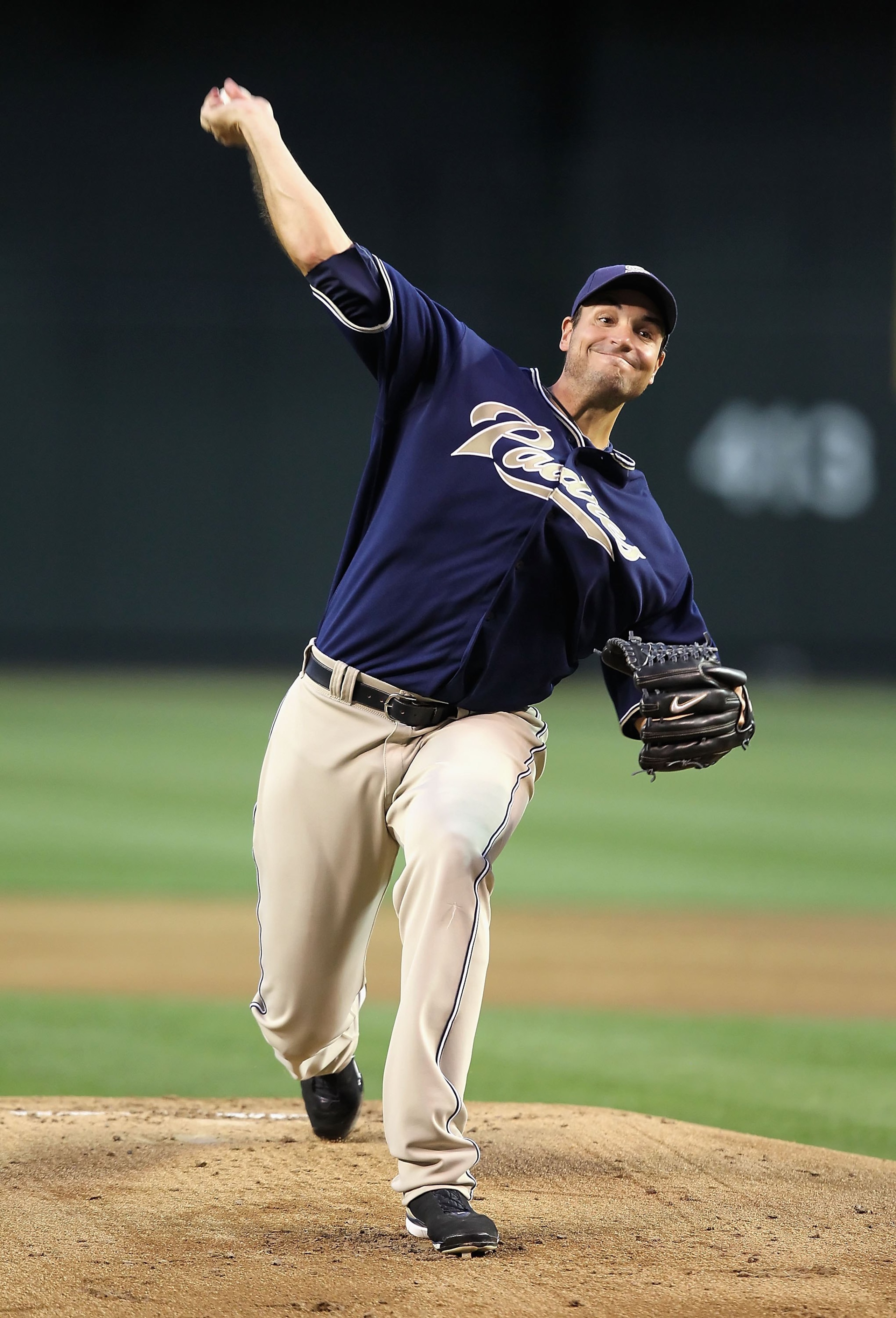 PHOENIX - APRIL 06:  Starting pitcher Chris Young #32 of the San Diego Padres pitches against the Arizona Diamondbacks during the major league baseball game at Chase Field on April 6, 2010 in Phoenix, Arizona.  The Padres defeated the Diamondbacks 6-3.  (
