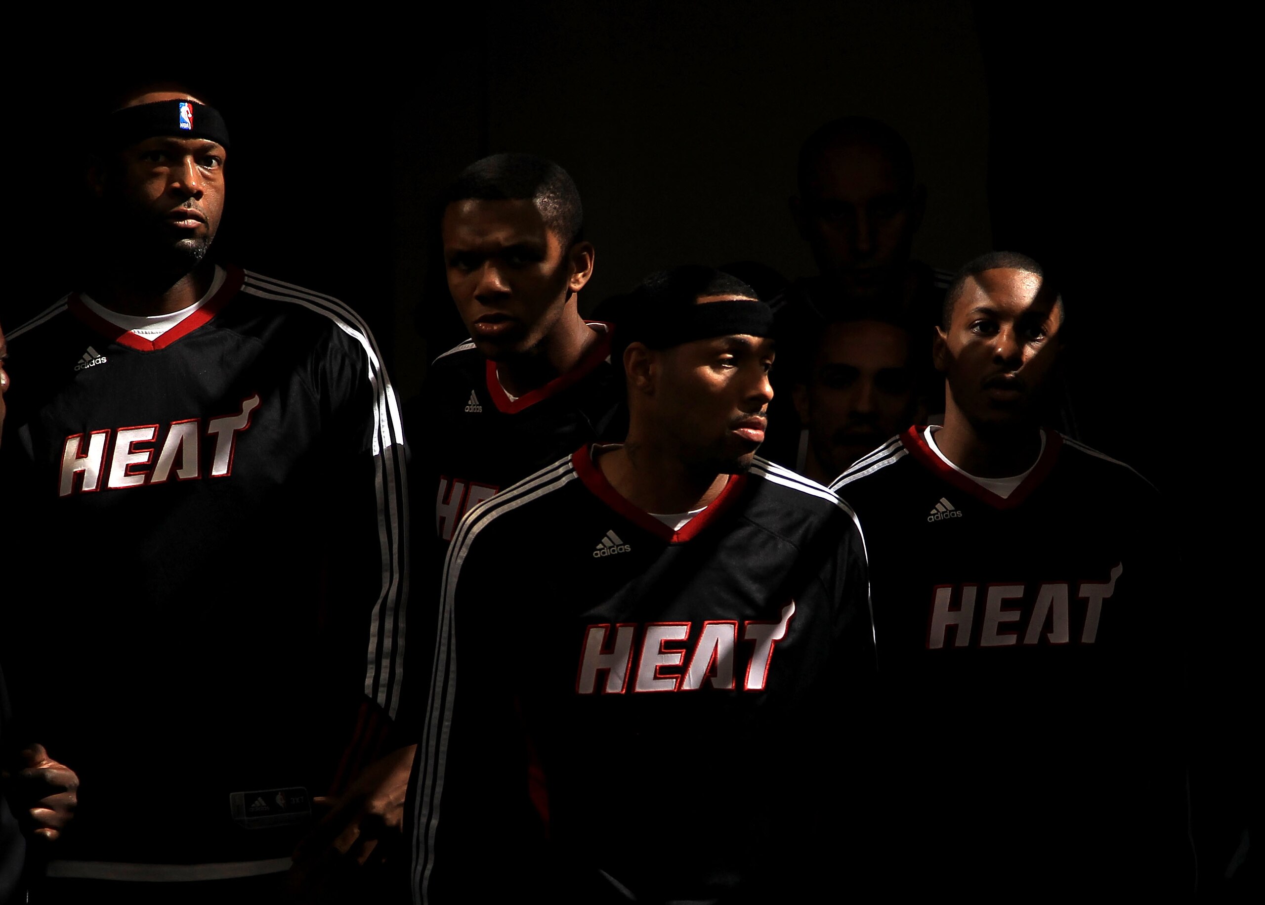 SACRAMENTO, CA - DECEMBER 11: The Miami Heat walk on to the court for their game against the Sacramento Kings at ARCO Arena on December 11, 2010 in Sacramento, California. NOTE TO USER: User expressly acknowledges and agrees that, by downloading and or SACRAMENTO, CA - DECEMBER 11: The Miami Heat walk on to the court for their game against the Sacramento Kings at ARCO Arena on December 11, 2010 in Sacramento, California. NOTE TO USER: User expressly acknowledges and agrees that, by downloading and or