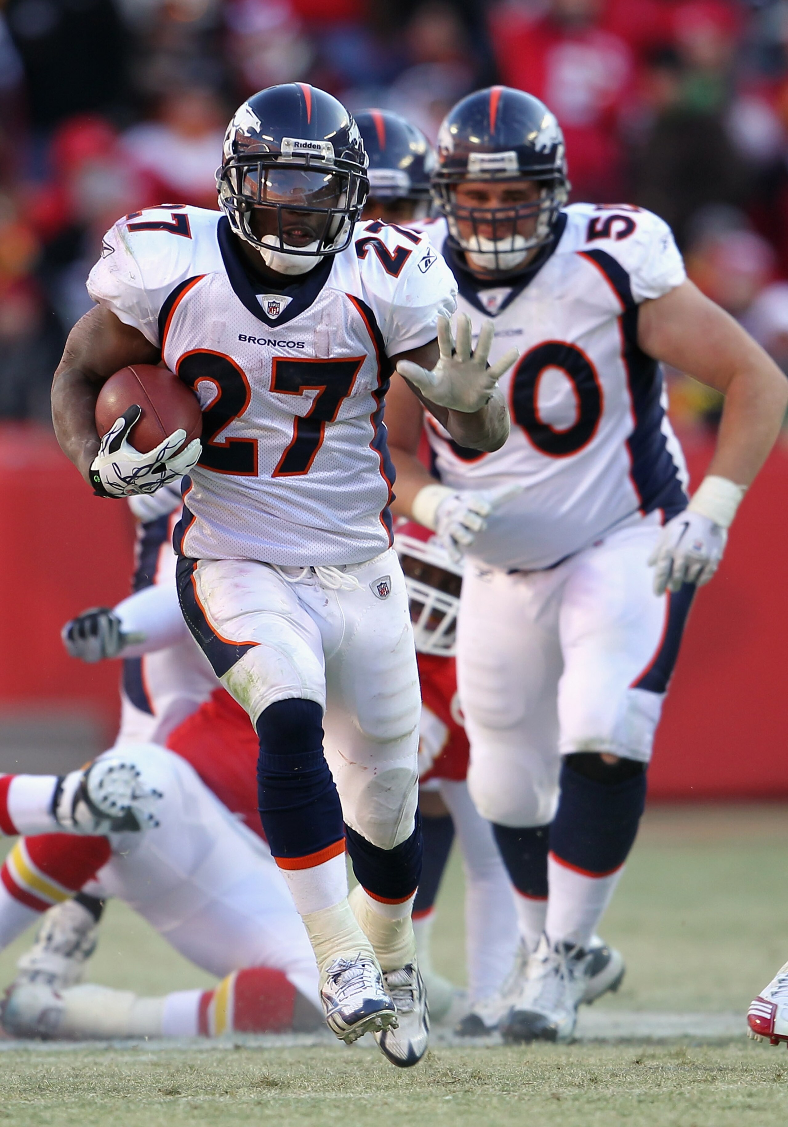 KANSAS CITY, MO - DECEMBER 05:  Knowshon Moreno #27 of the Denver Broncos in action during the game against the Kansas City Chiefs on December 5, 2010 at Arrowhead Stadium in Kansas City, Missouri.  (Photo by Jamie Squire/Getty Images)