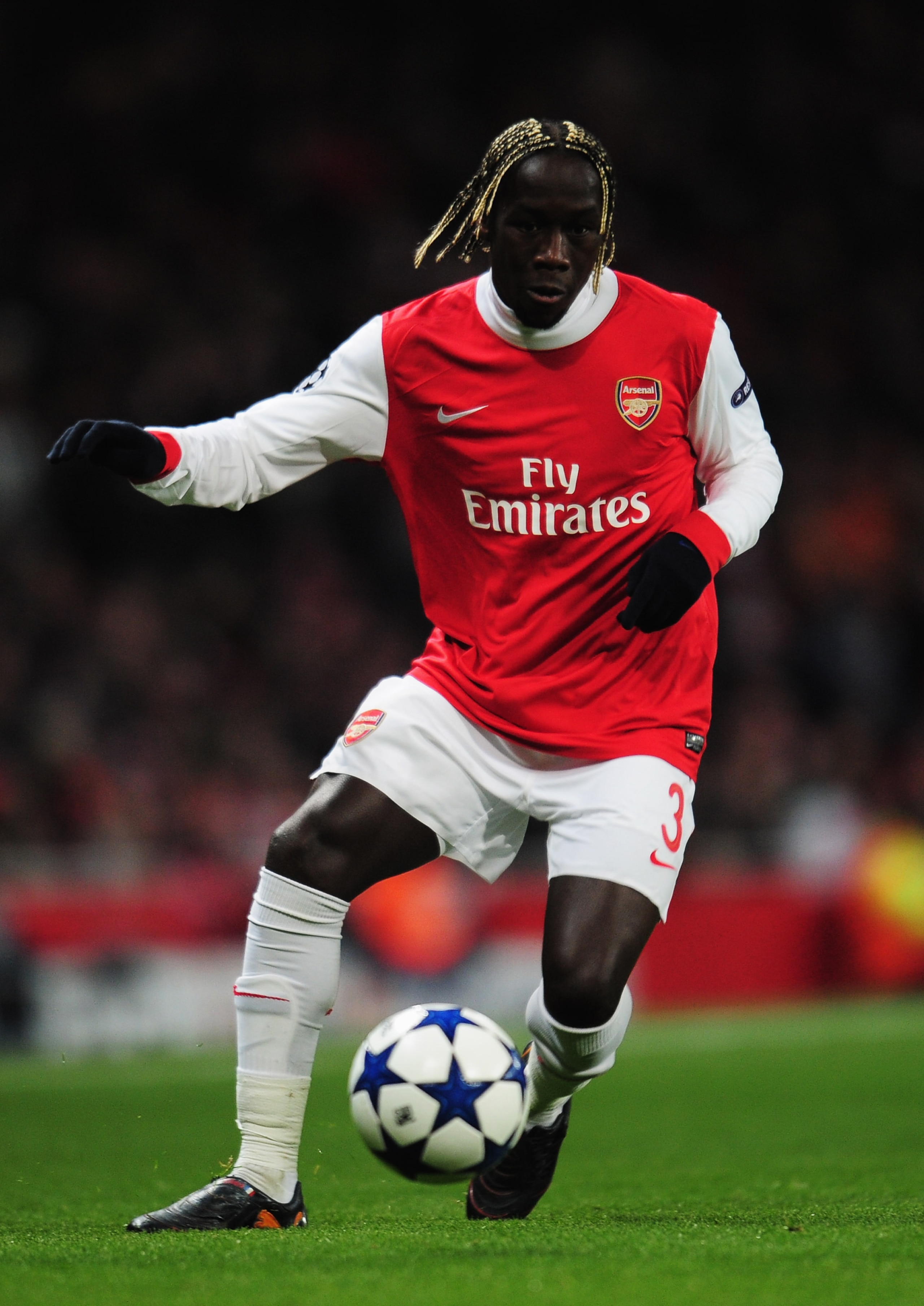 LONDON, ENGLAND - DECEMBER 08:  Bacary Sagna of Arsenal in action during the UEFA Champions League Group H match between Arsenal and FK Partizan Belgrade at the Emirates Stadium on December 8, 2010 in London, England.  (Photo by Shaun Botterill/Getty Imag