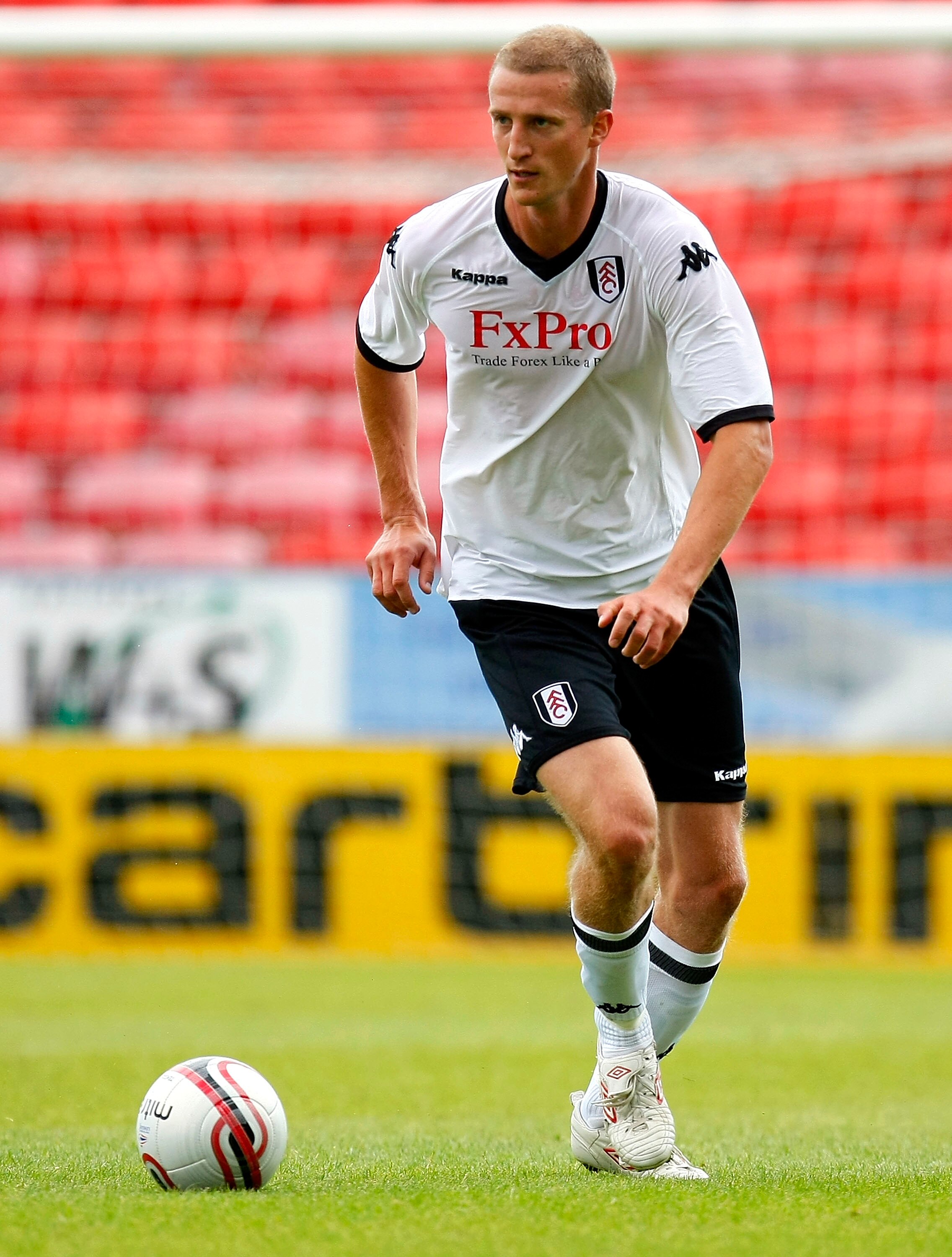 BOURNEMOUTH, ENGLAND - JULY 17: Brede Hangeland of Fulham in action during the pre season friendly match between AFC Bournemouth and Fulham at the Fitness First Stadium on July 17, 2010 in Bournemouth, England. (Photo by Tom Dulat/Getty Images)