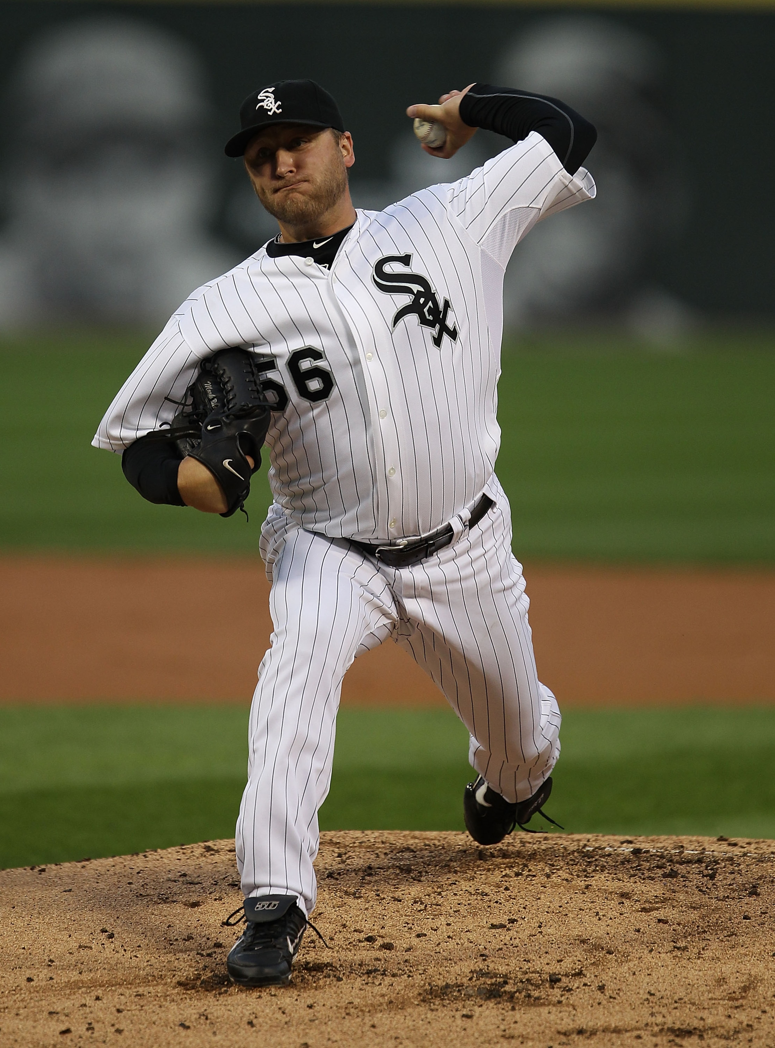 CHICAGO - AUGUST 25: Starting pitcher Mark Buehrle #56 of the Chicago White Sox delivers the ball against the Baltimore Orioles at U.S. Cellular Field on August 25, 2010 in Chicago, Illinois. The Orioles defeated the White Sox 4-2. (Photo by Jonathan Dani CHICAGO - AUGUST 25: Starting pitcher Mark Buehrle #56 of the Chicago White Sox delivers the ball against the Baltimore Orioles at U.S. Cellular Field on August 25, 2010 in Chicago, Illinois. The Orioles defeated the White Sox 4-2. (Photo by Jonathan Dani