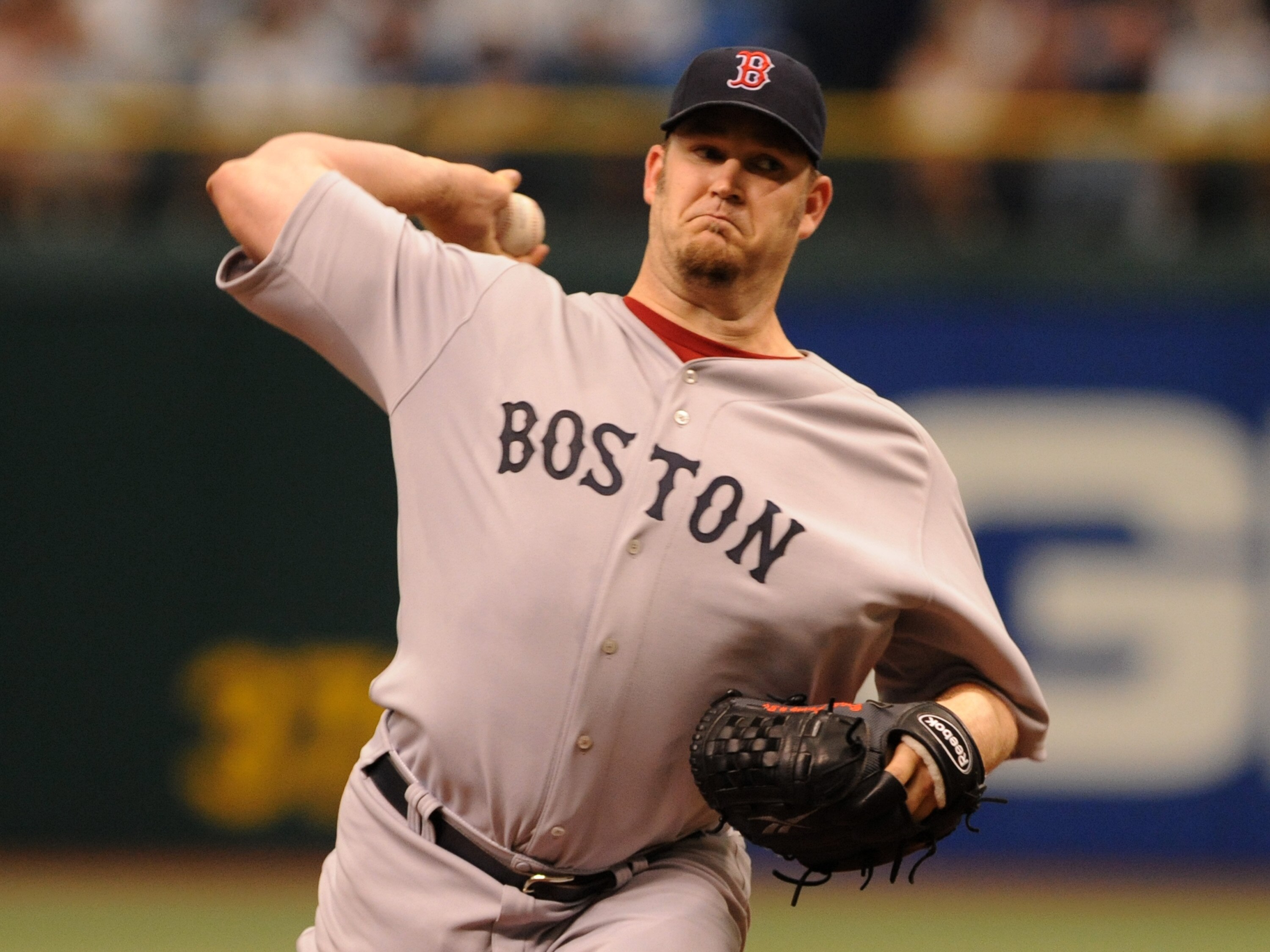 ST. PETERSBURG, FL - MAY 3: Pitcher Brad Penny #36 of the Boston Red Sox starts against the Tampa Bay Rays May 3, 2009 at Tropicana Field in St. Petersburg, Florida. (Photo by Al Messerschmidt/Getty Images)