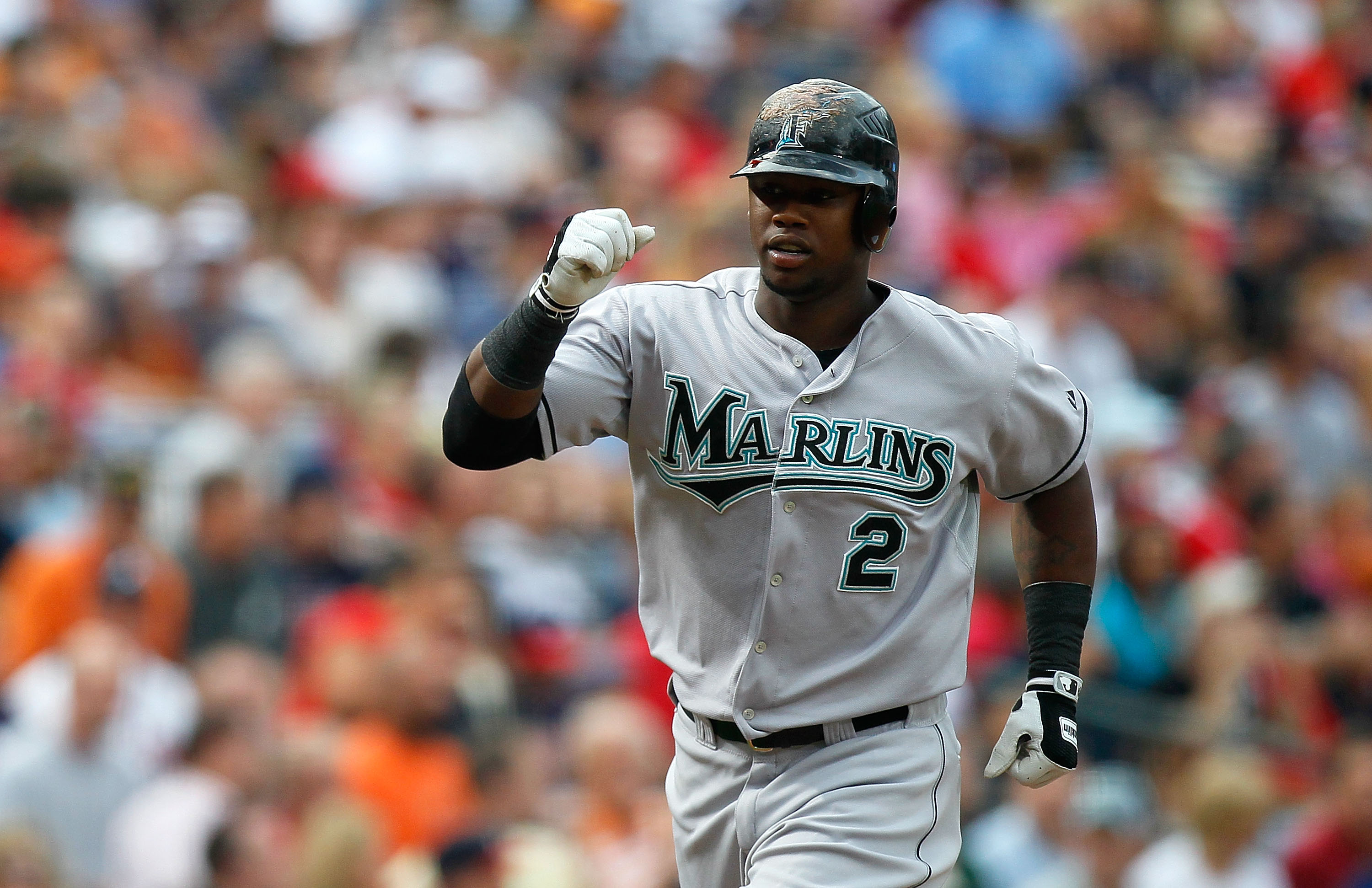ATLANTA - JULY 02:  Hanley Ramirez #2 of the Florida Marlins rounds third base after a solo homer in the first inning against the Atlanta Braves at Turner Field on July 2, 2010 in Atlanta, Georgia.  (Photo by Kevin C. Cox/Getty Images)