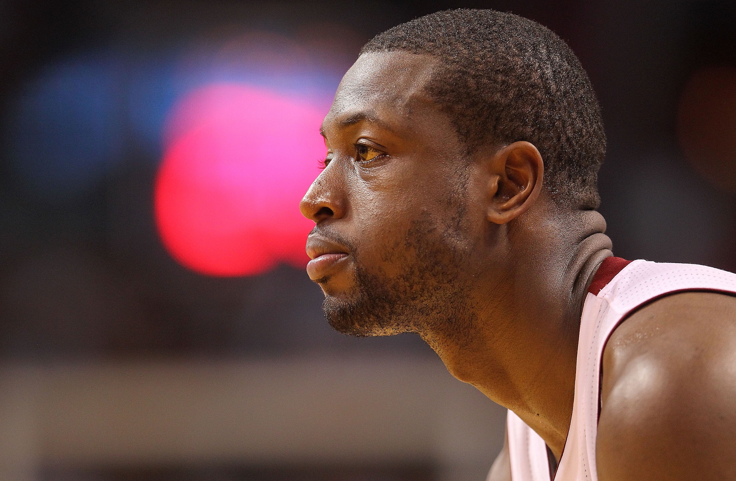 MIAMI, FL - NOVEMBER 29: Dwyane Wade #3 of the Miami Heat looks on during a game against the Washington Wizards at American Airlines Arena on November 29, 2010 in Miami, Florida. NOTE TO USER: User expressly acknowledges and agrees that, by downloading a MIAMI, FL - NOVEMBER 29: Dwyane Wade #3 of the Miami Heat looks on during a game against the Washington Wizards at American Airlines Arena on November 29, 2010 in Miami, Florida. NOTE TO USER: User expressly acknowledges and agrees that, by downloading a