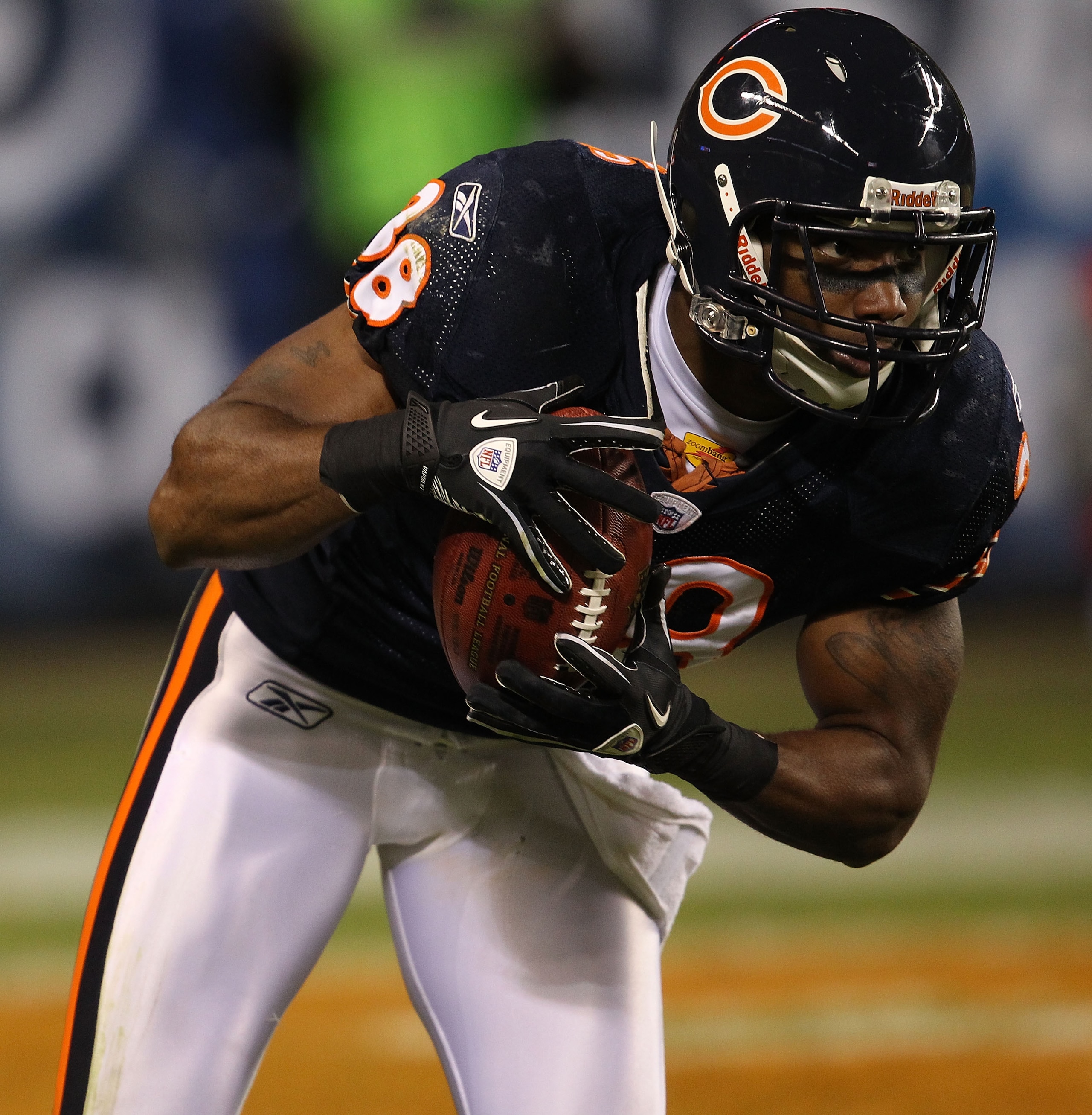 CHICAGO - NOVEMBER 28: Danieal Manning #38 of the Chicago Bears fields a kick against the Philadelphia Eagles at Soldier Field on November 28, 2010 in Chicago, Illinois. The Bears defeated the Eagles 31-26. (Photo by Jonathan Daniel/Getty Images)