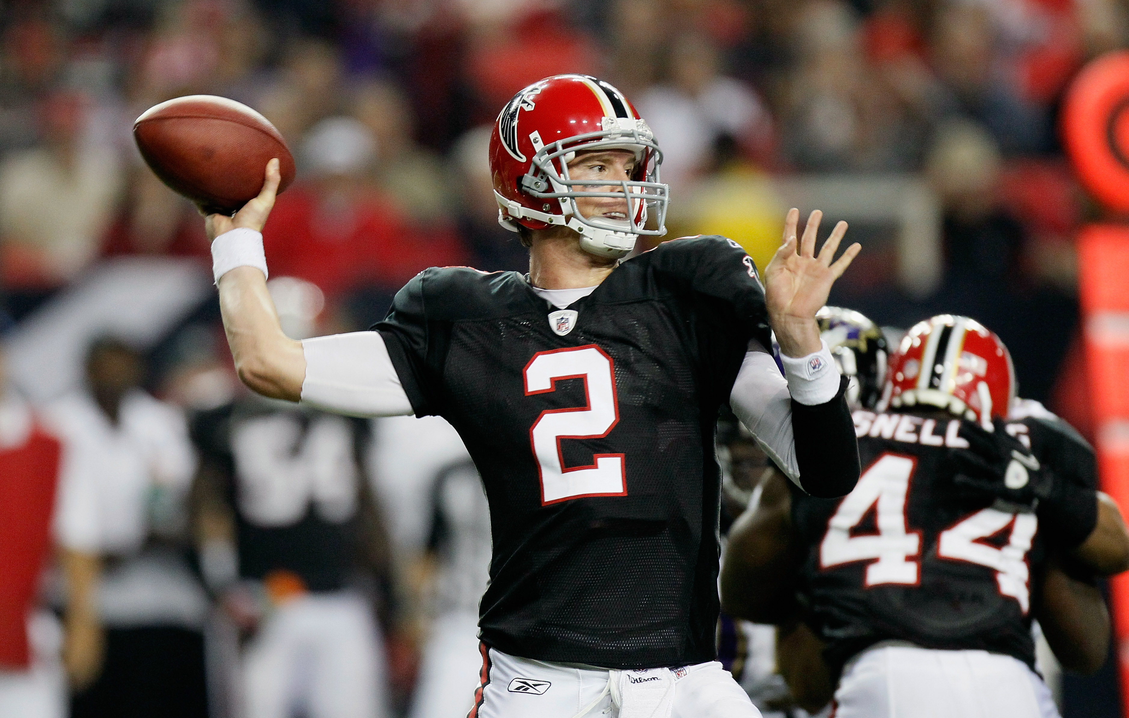 ATLANTA - NOVEMBER 11: Quarterback Matt Ryan #2 of the Atlanta Falcons against the Baltimore Ravens at Georgia Dome on November 11, 2010 in Atlanta, Georgia. (Photo by Kevin C. Cox/Getty Images) ATLANTA - NOVEMBER 11: Quarterback Matt Ryan #2 of the Atlanta Falcons against the Baltimore Ravens at Georgia Dome on November 11, 2010 in Atlanta, Georgia. (Photo by Kevin C. Cox/Getty Images)