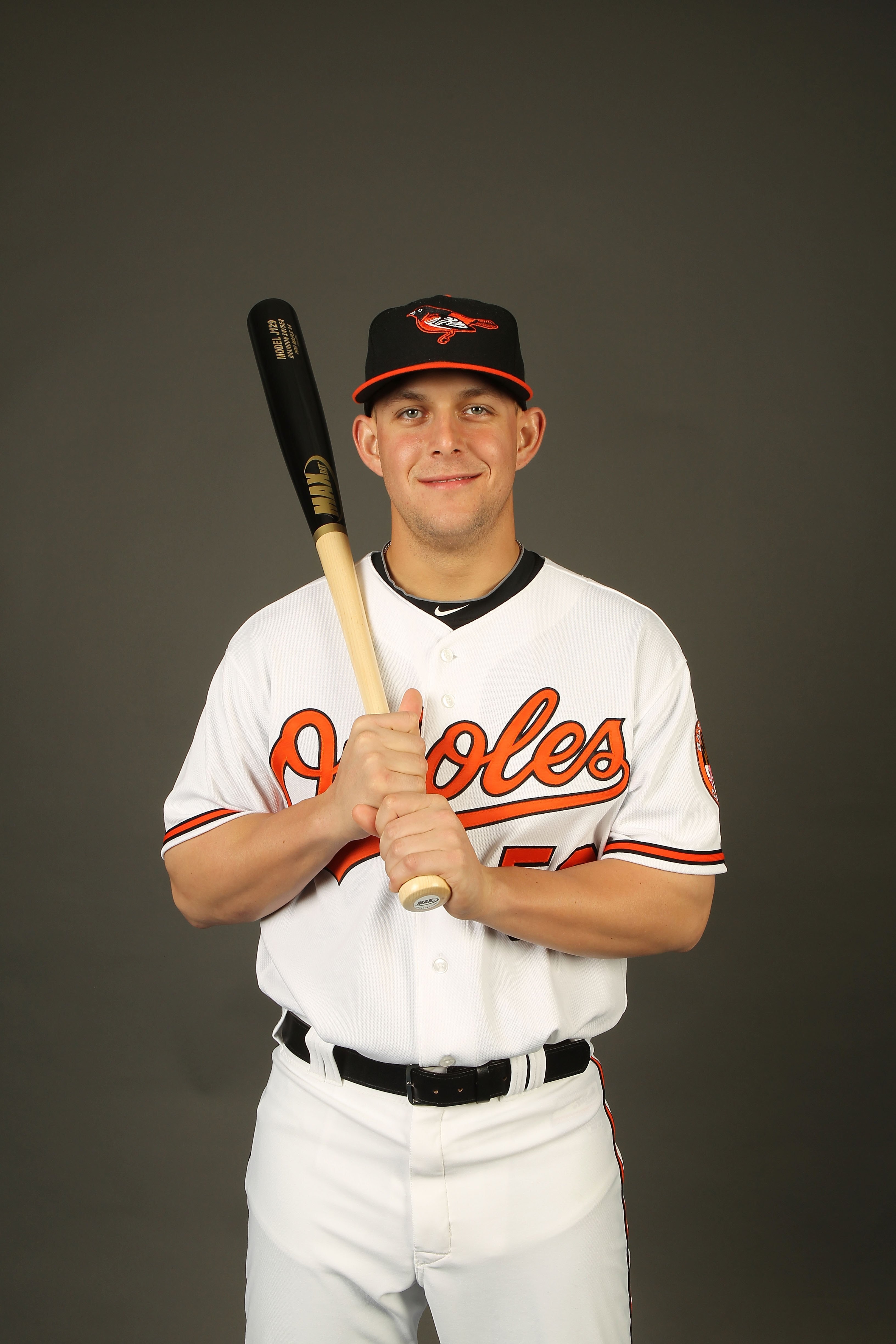 SARASOTA, FL - FEBRUARY 27:  Brandon Snyder #58 of the Baltimore Orioles poses for a photo during Spring Training Media Photo Day at Ed Smith Stadium  on February 27, 2010 in Sarasota, Florida.  (Photo by Nick Laham/Getty Images)