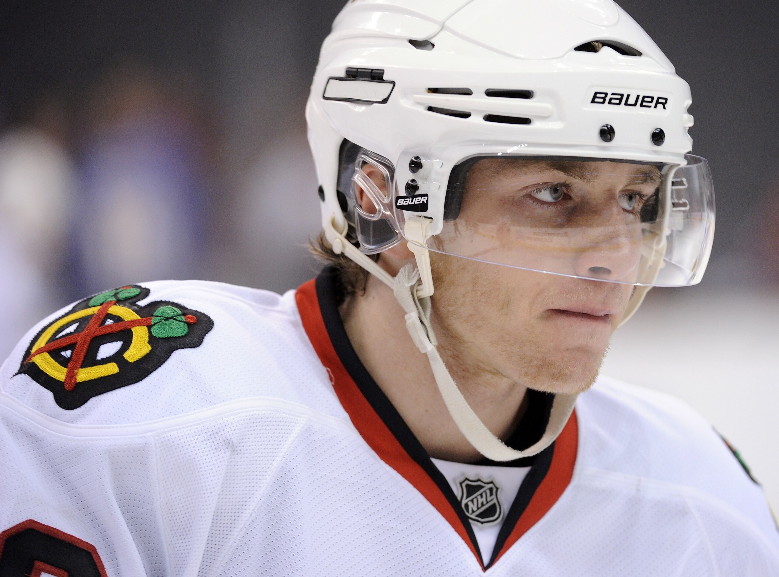 LOS ANGELES, CA - NOVEMBER 27:  Patrick Kane #88 of the Chicago Blackhawks warms up before the game against the Los Angeles Kings at Staples Center on November 27, 2010 in Los Angeles, California.  (Photo by Harry How/Getty Images)