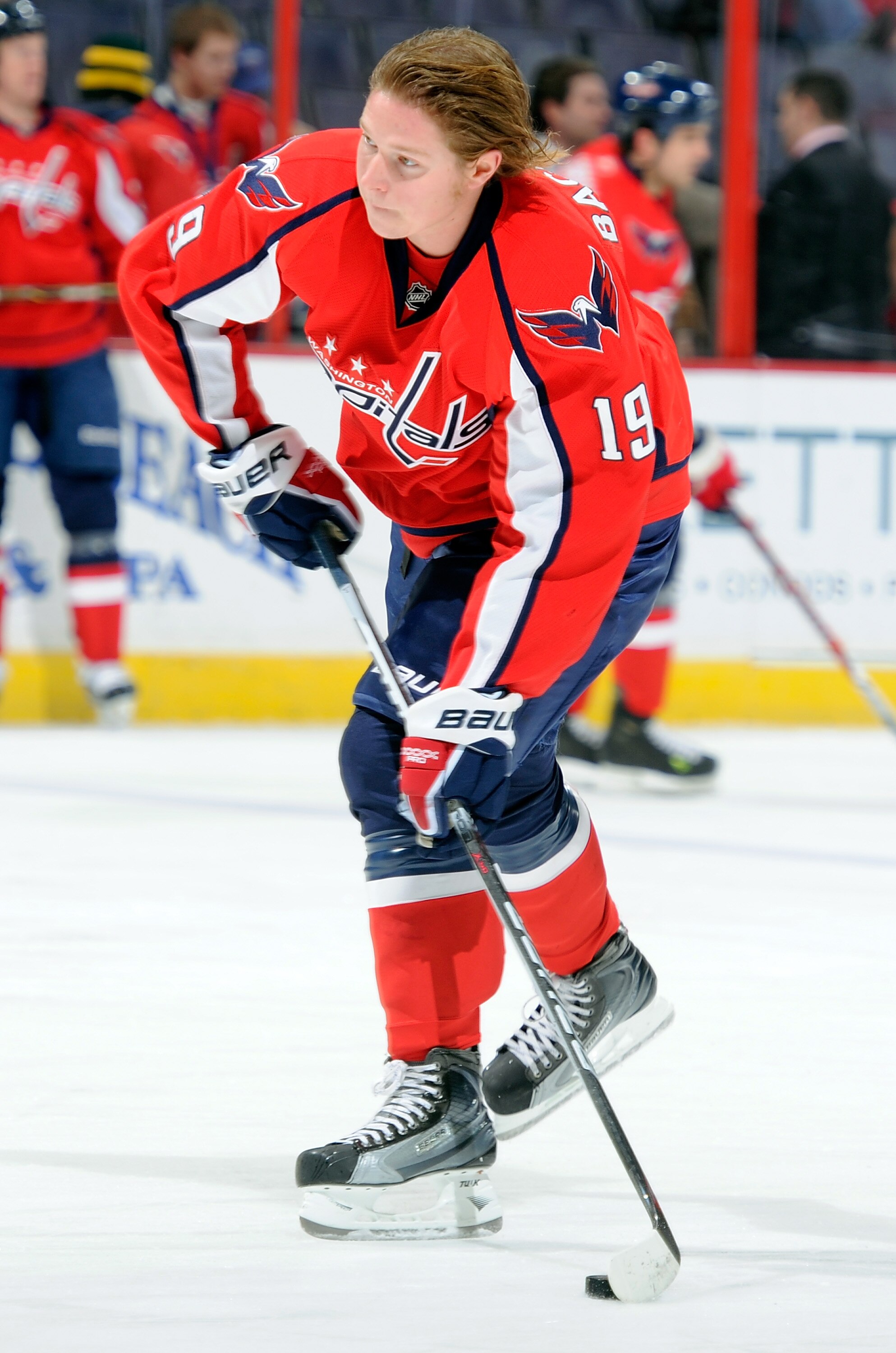 WASHINGTON, DC - DECEMBER 9:  Nicklas Backstrom #19 of the Washington Capitals warms up before the game against the Florida Panthers at the Verizon Center on December 9, 2010 in Washington, DC.  (Photo by Greg Fiume/Getty Images)