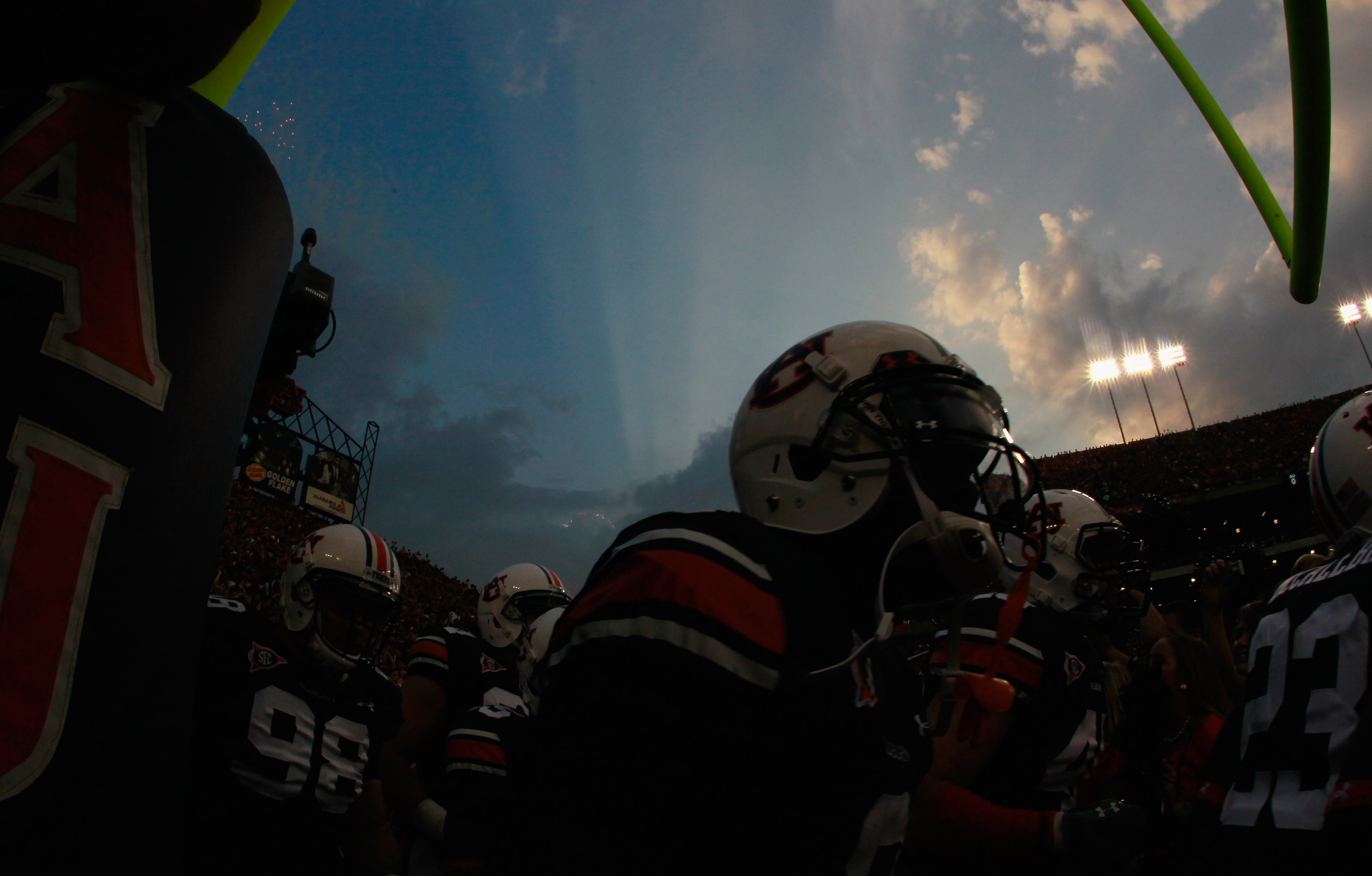 AUBURN, AL - SEPTEMBER 18:  The Auburn Tigers enter the field to face the Clemson Tigers at Jordan-Hare Stadium on September 18, 2010 in Auburn, Alabama.  (Photo by Kevin C. Cox/Getty Images)
