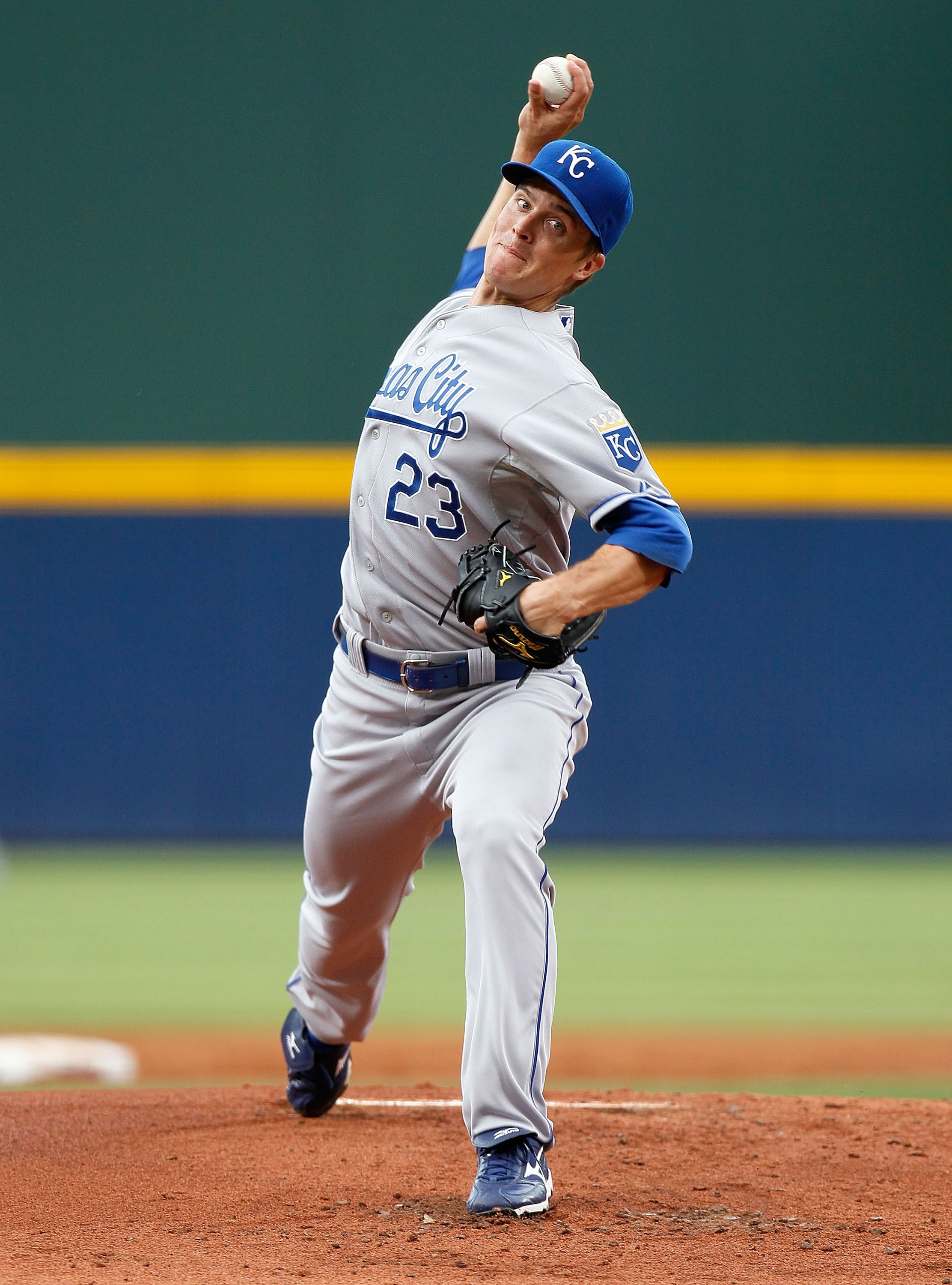 ATLANTA - JUNE 19:  Zack Greinke #23 of the Kansas City Royals against the Atlanta Braves at Turner Field on June 19, 2010 in Atlanta, Georgia.  (Photo by Kevin C. Cox/Getty Images)
