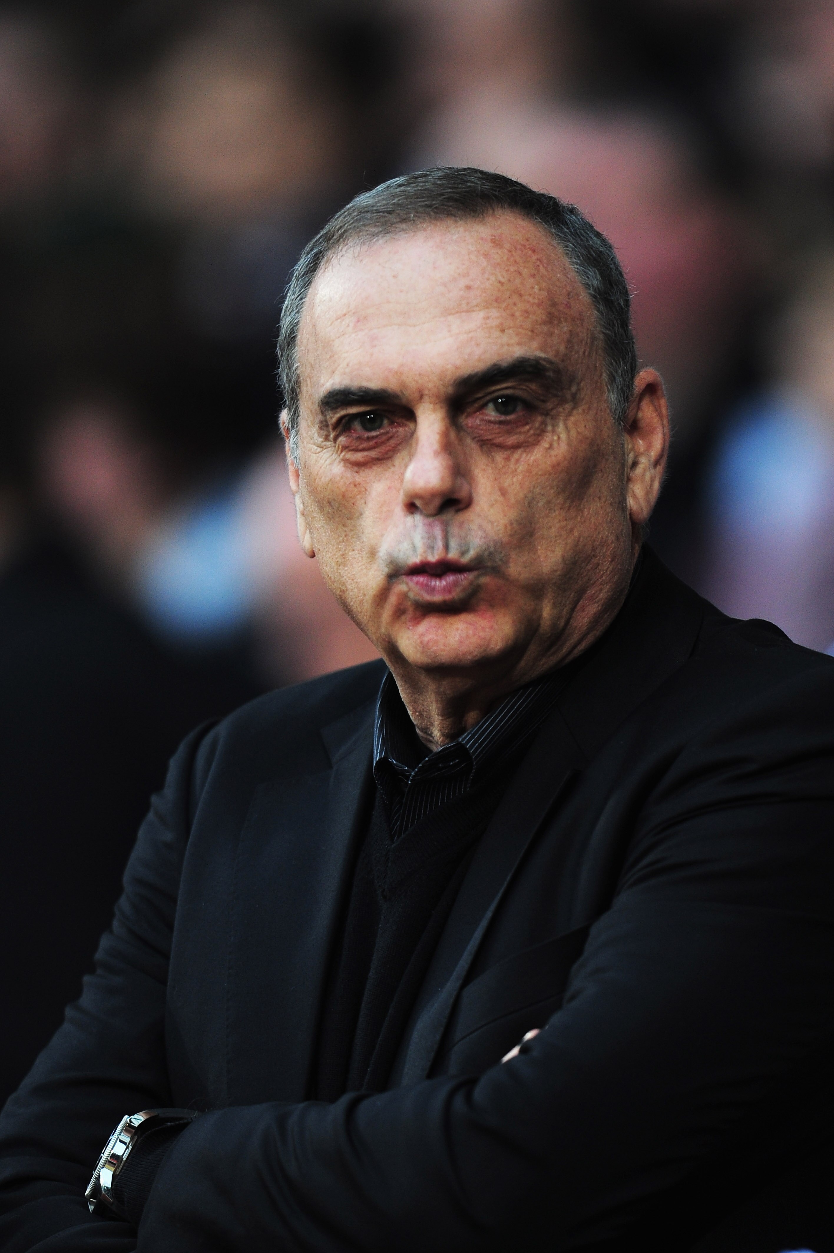 LONDON, UNITED KINGDOM - DECEMBER 11:  Avram Grant the West Ham United manager watches from the touchline during the Barclays Premier League match between West Ham United and Manchester City at Upton Park on December 11, 2010 in London, England.  (Photo b