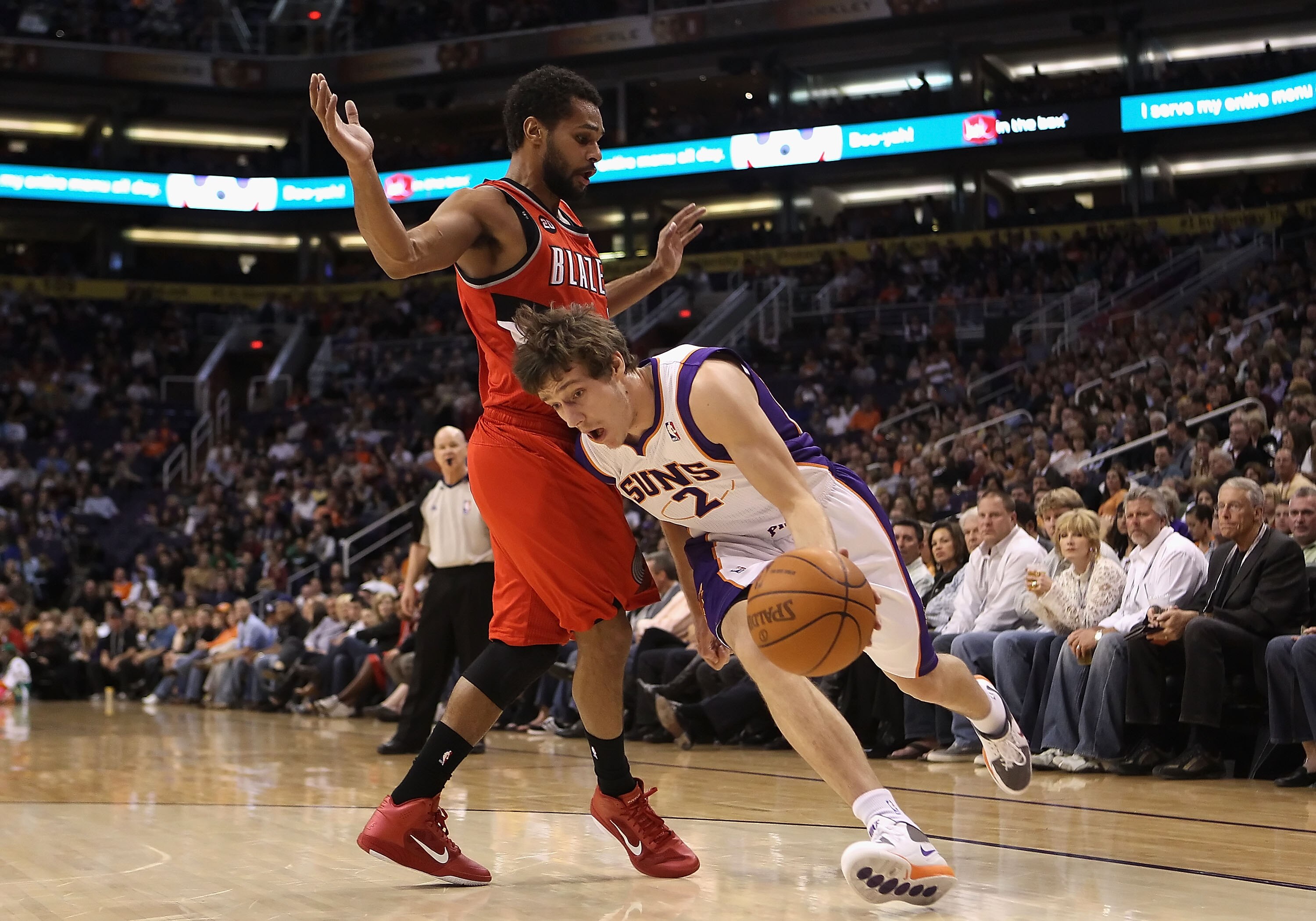 PHOENIX - DECEMBER 10:  Goran Dragic #2 of the Phoenix Suns handles the ball during the NBA game against the Portland Trail Blazers at US Airways Center on December 10, 2010 in Phoenix, Arizona. The Trail Blazers defeated the Suns 101-94.  NOTE TO USER: U