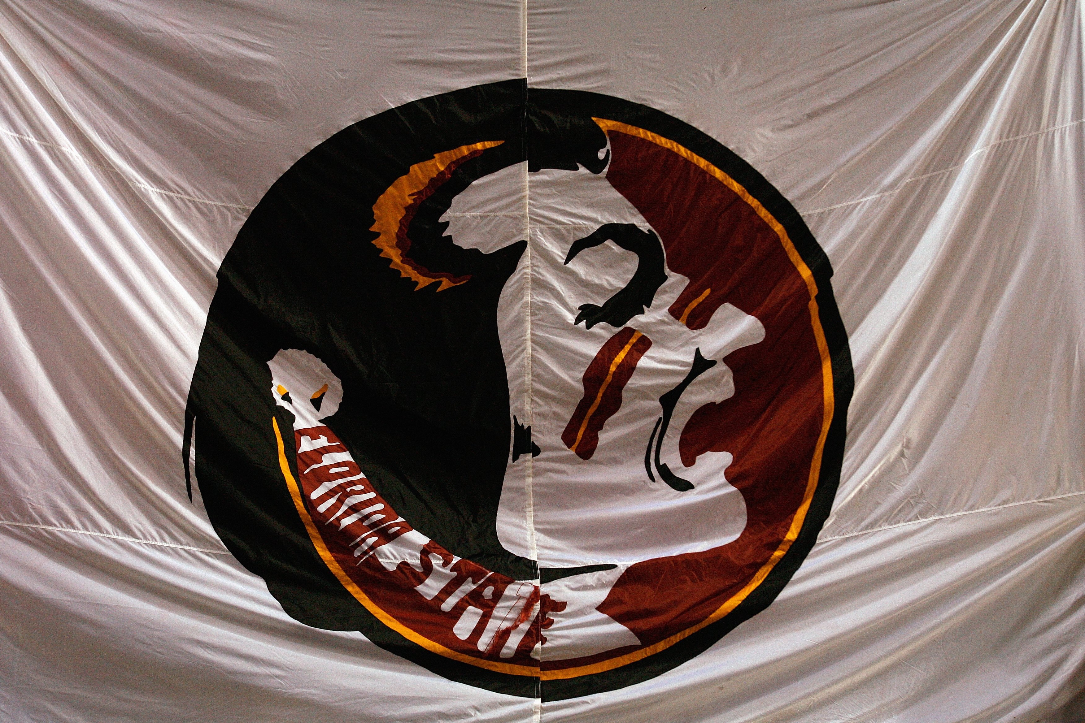 RALEIGH, NC - OCTOBER 16:  The Florida State Seminoles logo is shown during the game against the North Carolina State Wolfpack at Carter-Finley Stadium on October 16, 2008 in Raleigh, North Carolina.  (Photo by Kevin C. Cox/Getty Images)