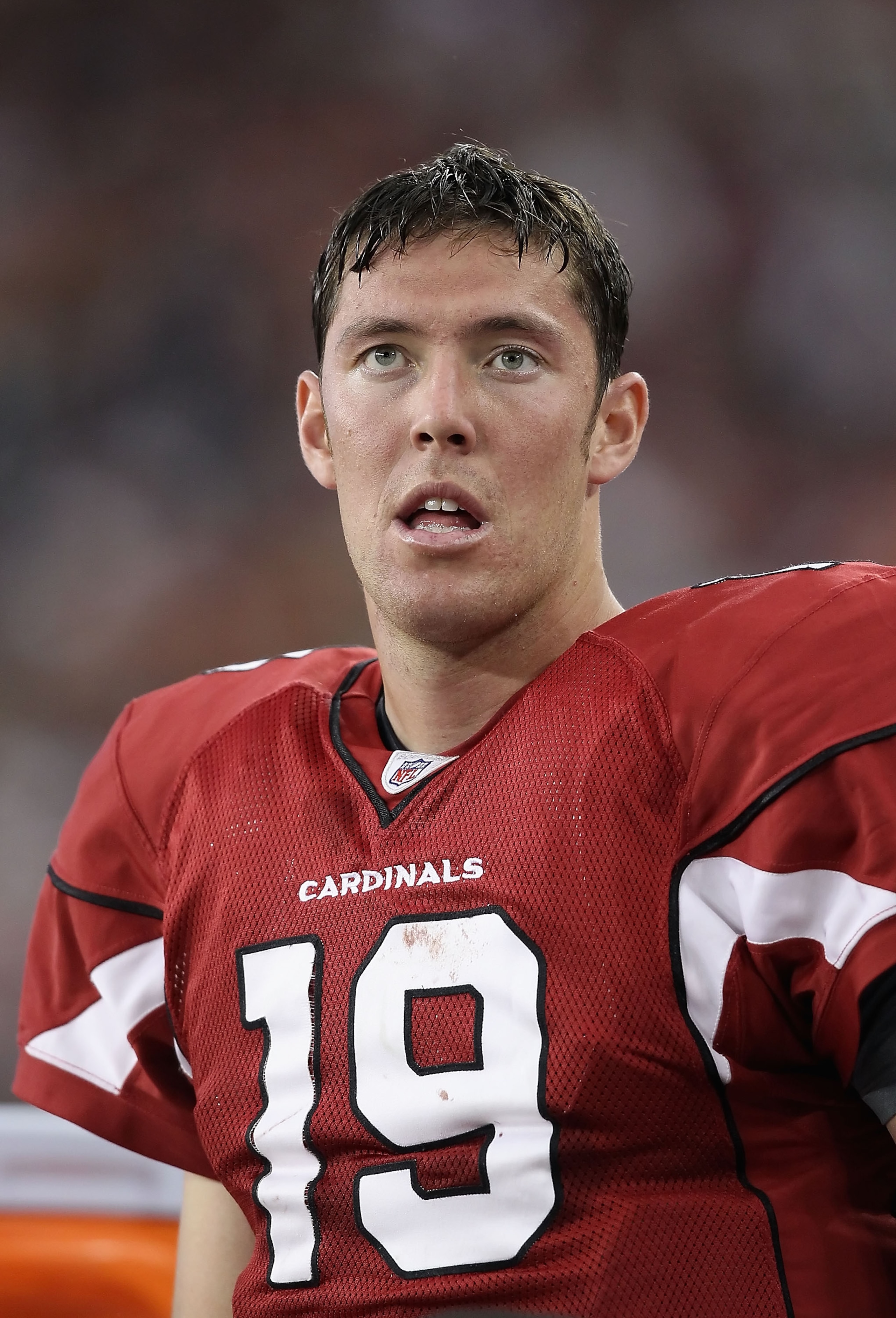 GLENDALE, AZ - DECEMBER 12: Quarterback John Skelton #19 of the Arizona Cardinals stands on the sidelines during the NFL game against the Denver Broncos at the University of Phoenix Stadium on December 12, 2010 in Glendale, Arizona. The Cardinals defeate GLENDALE, AZ - DECEMBER 12: Quarterback John Skelton #19 of the Arizona Cardinals stands on the sidelines during the NFL game against the Denver Broncos at the University of Phoenix Stadium on December 12, 2010 in Glendale, Arizona. The Cardinals defeate
