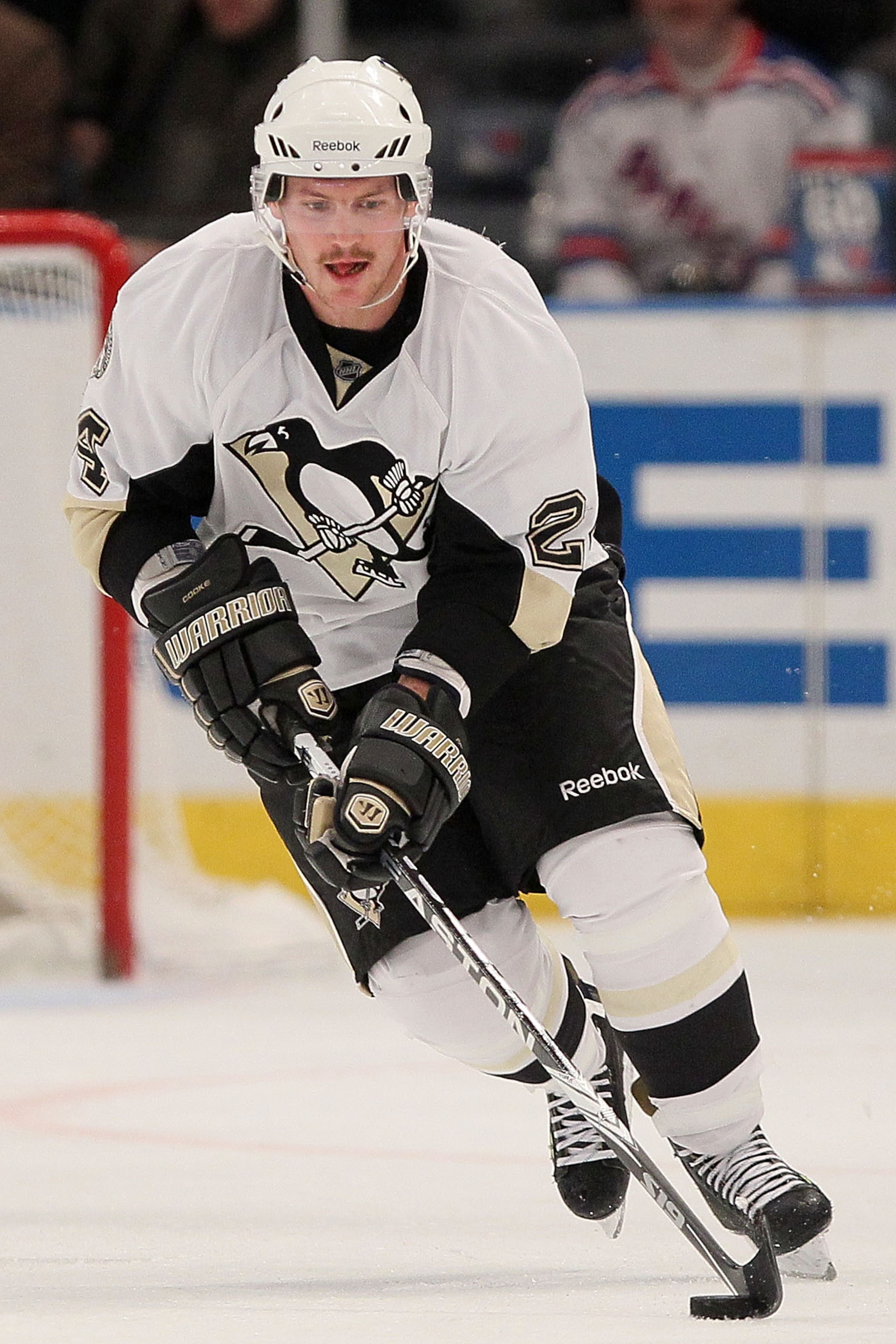 NEW YORK, NY - NOVEMBER 29:  Matt Cooke #24 of the Pittsburgh Penguins attacks against the New York Rangers during their game on November 29, 2010 at Madison Square Garden in New York City.  (Photo by Chris McGrath/Getty Images)