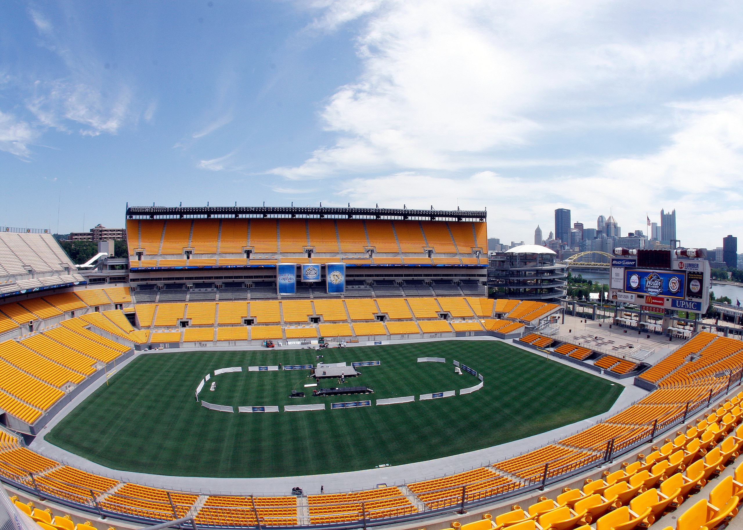 PITTSBURGH - JULY 27:  The area where the ice surface will be built is marked at Heinz Field at the 2011 Bridgestone NHL Winter Classic press conference on July 27, 2010 at Heinz Field in Pittsburgh, Pennsylvania.  (Photo by Justin K. Aller/Getty Images)