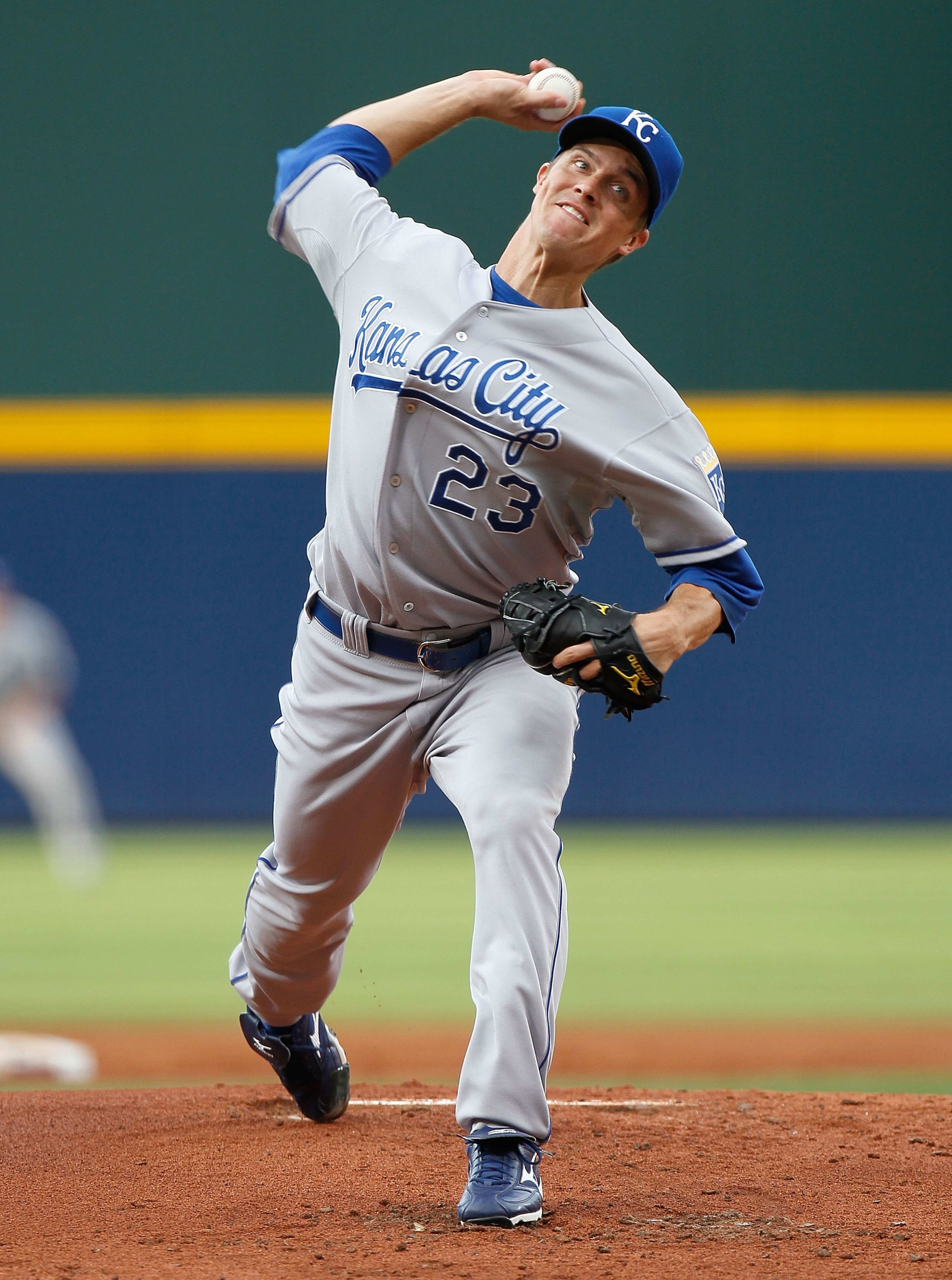 ATLANTA - JUNE 19:  Zack Greinke #23 of the Kansas City Royals against the Atlanta Braves at Turner Field on June 19, 2010 in Atlanta, Georgia.  (Photo by Kevin C. Cox/Getty Images)