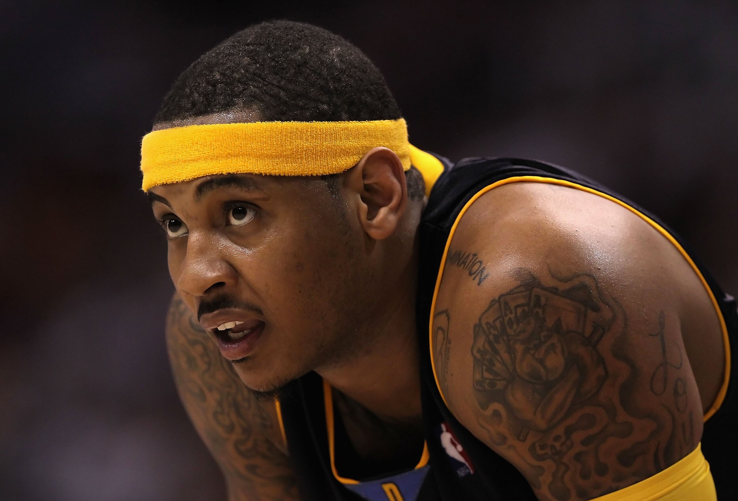 PHOENIX - APRIL 13:  Carmelo Anthony #15 of the Denver Nuggets in action during the NBA game against the Phoenix Suns at US Airways Center on April 13, 2010 in Phoenix, Arizona. The Suns defeated the Nuggets 123-101.  NOTE TO USER: User expressly acknowle