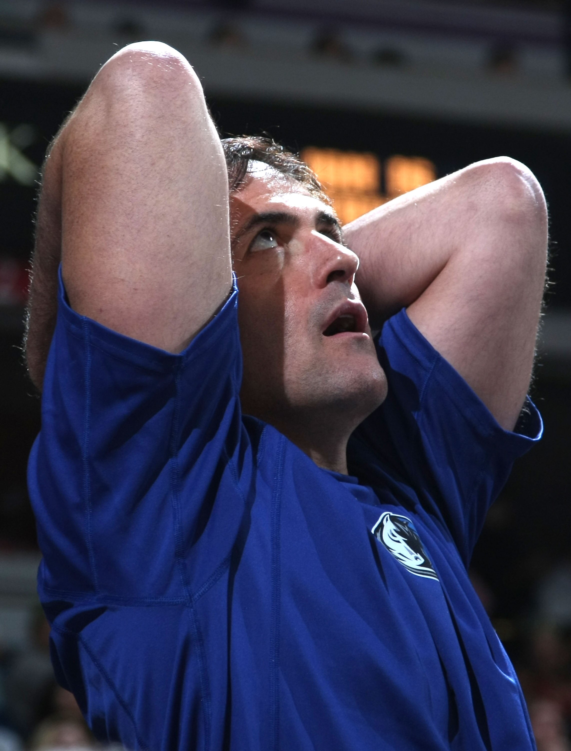 SACRAMENTO, CA - JANUARY 14: Owner of the Dallas Mavericks Mark Cuban reacts to a call against the Sacramento Kings during an NBA game at ARCO Arena January 14, 2008 in Sacramento, California. NOTE TO USER: User expressly acknowledges and agrees that, by