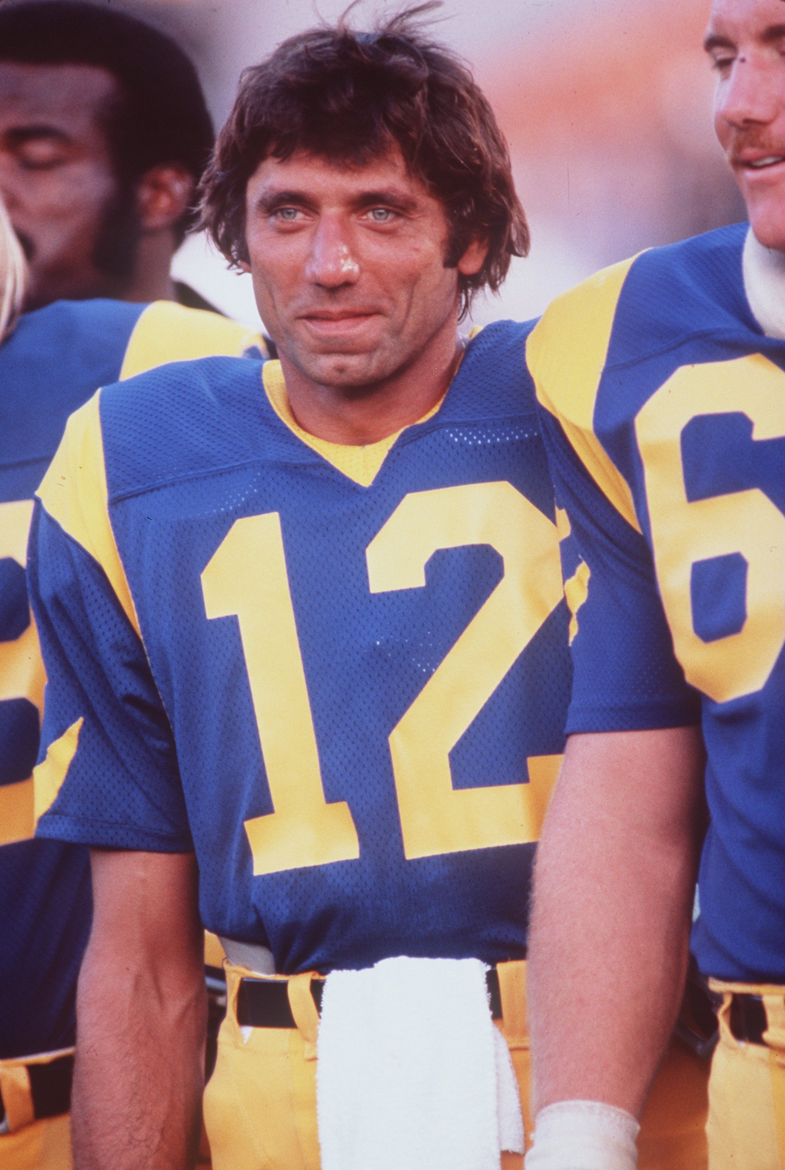Quarterback Joe Namath of the Los Angeles Rams during a Rams game at the Memorial Coliseum in Los Angeles, California.