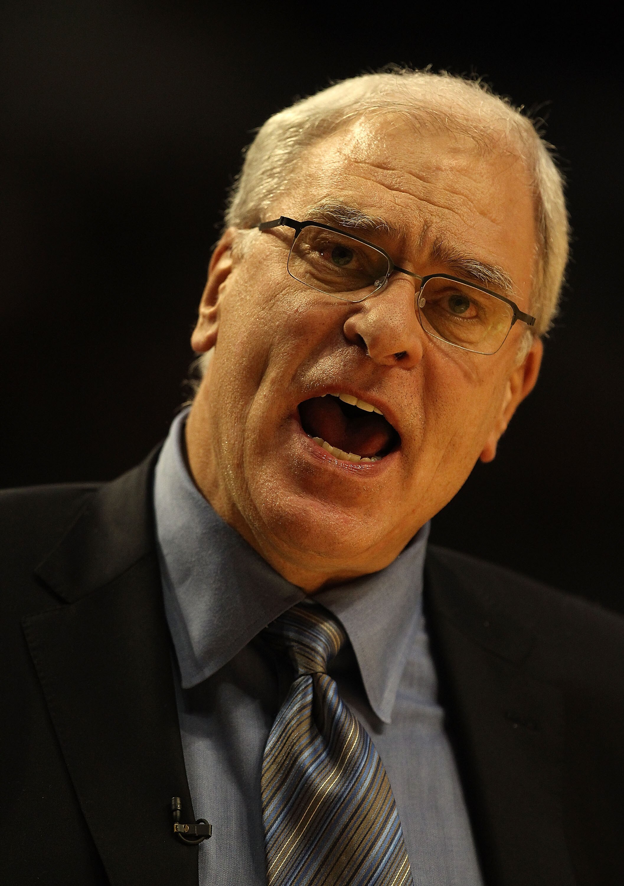 CHICAGO, IL - DECEMBER 10: Head coach Phil Jackson of the Los Angeles Lakers complains to a referee during a game against the Chicago Bulls at the United Center on December 10, 2010 in Chicago, Illinois. The Bulls defeated the Lakers 88-84. NOTE TO USER: