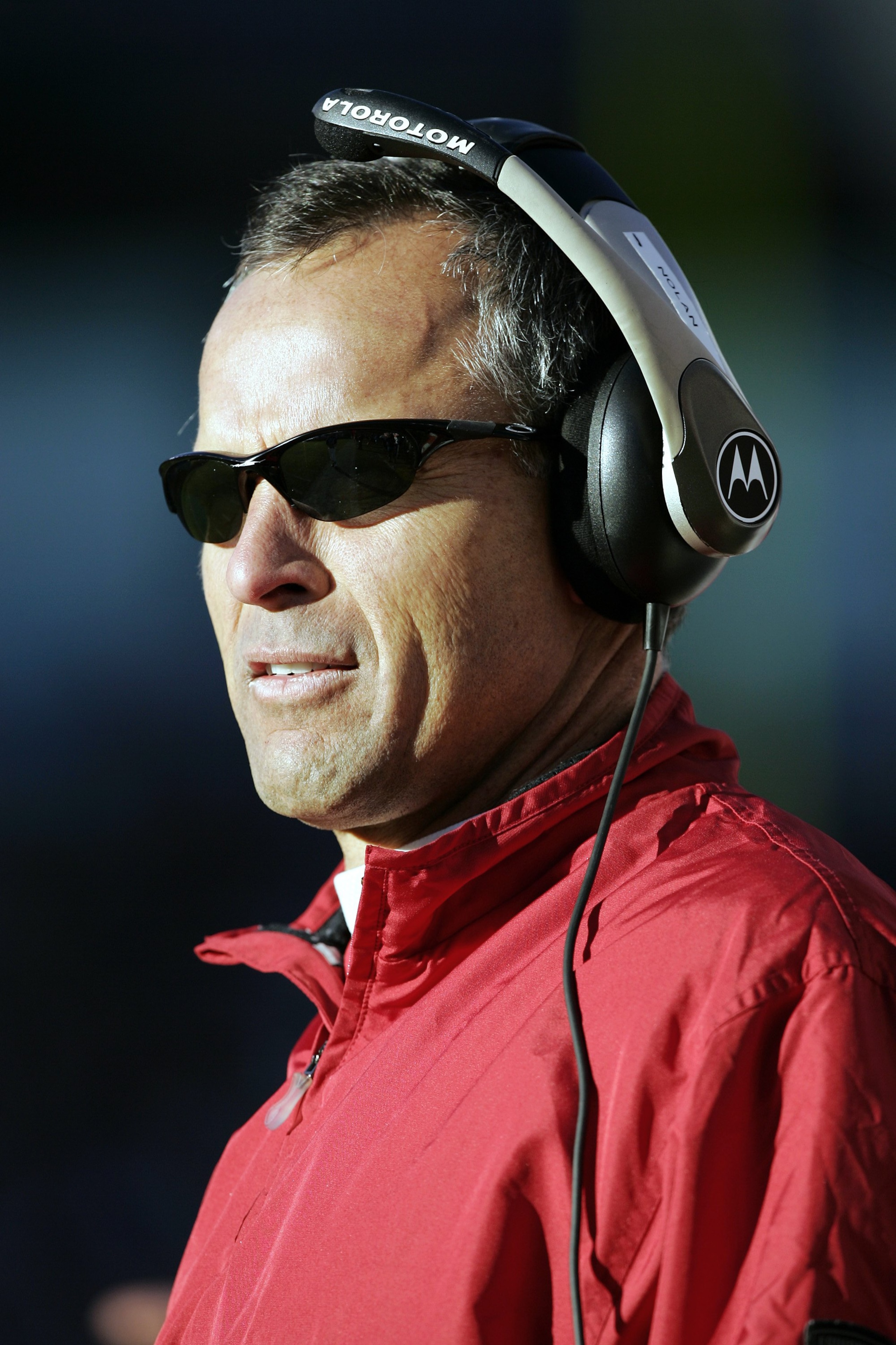 DENVER - DECEMBER 31:  Head coach Mike Nolan of the San Francisco 49ers gets an official's attention against the Denver Broncos in the first quarter at Invesco Field at Mile High December 31, 2006 in Denver, Colorado. The 49ers won 26-23, eliminating the