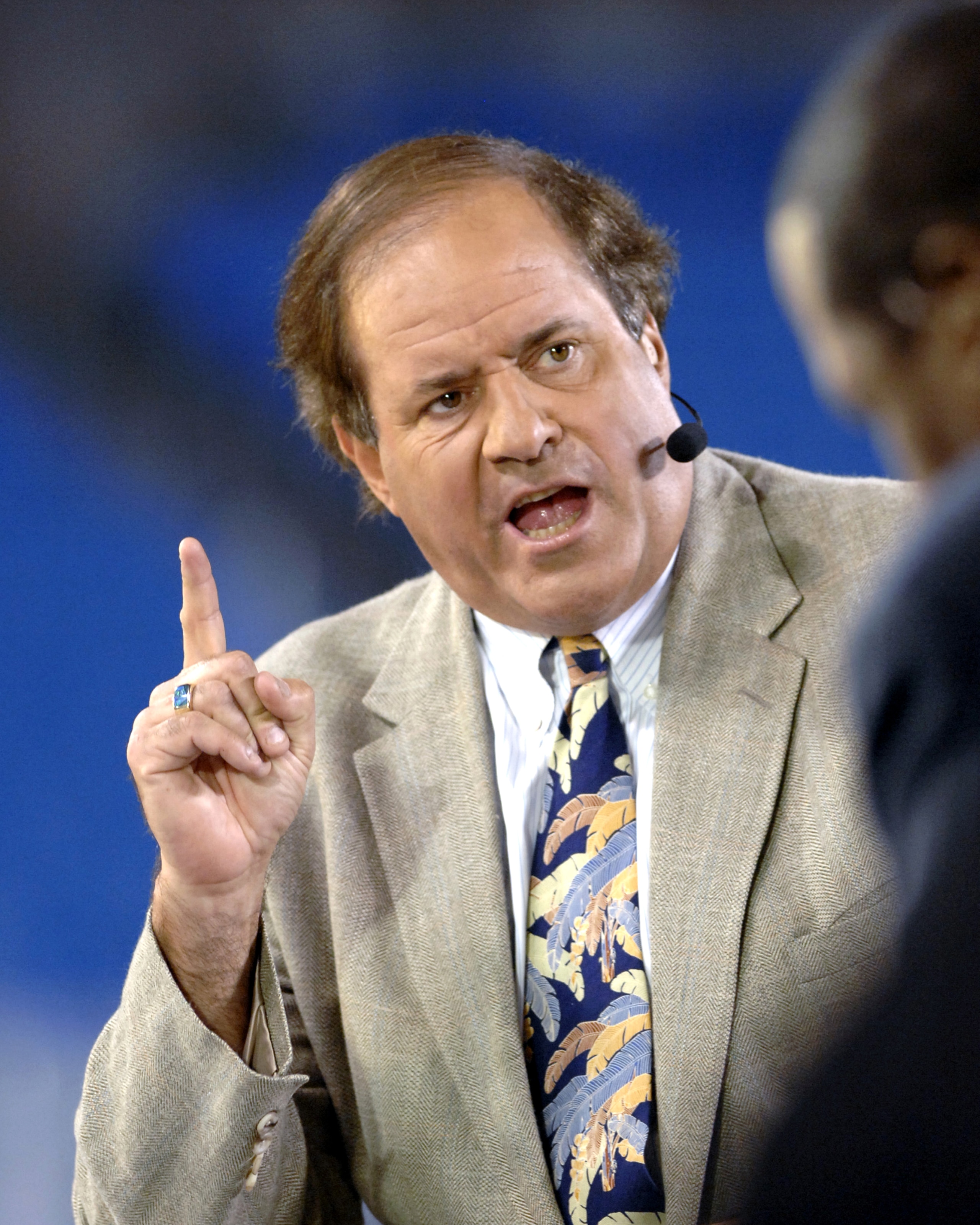 ESPN commentator Chris Berman on Monday Night Football Nov. 13, 2006 as the Carolina Panthers host the Tampa Bay Buccaneers in Charlotte. The Panthers won 24 - 10. (Photo by A. Messerschmidt/Getty Images) ESPN commentator Chris Berman on Monday Night Football Nov. 13, 2006 as the Carolina Panthers host the Tampa Bay Buccaneers in Charlotte. The Panthers won 24 - 10. (Photo by A. Messerschmidt/Getty Images)