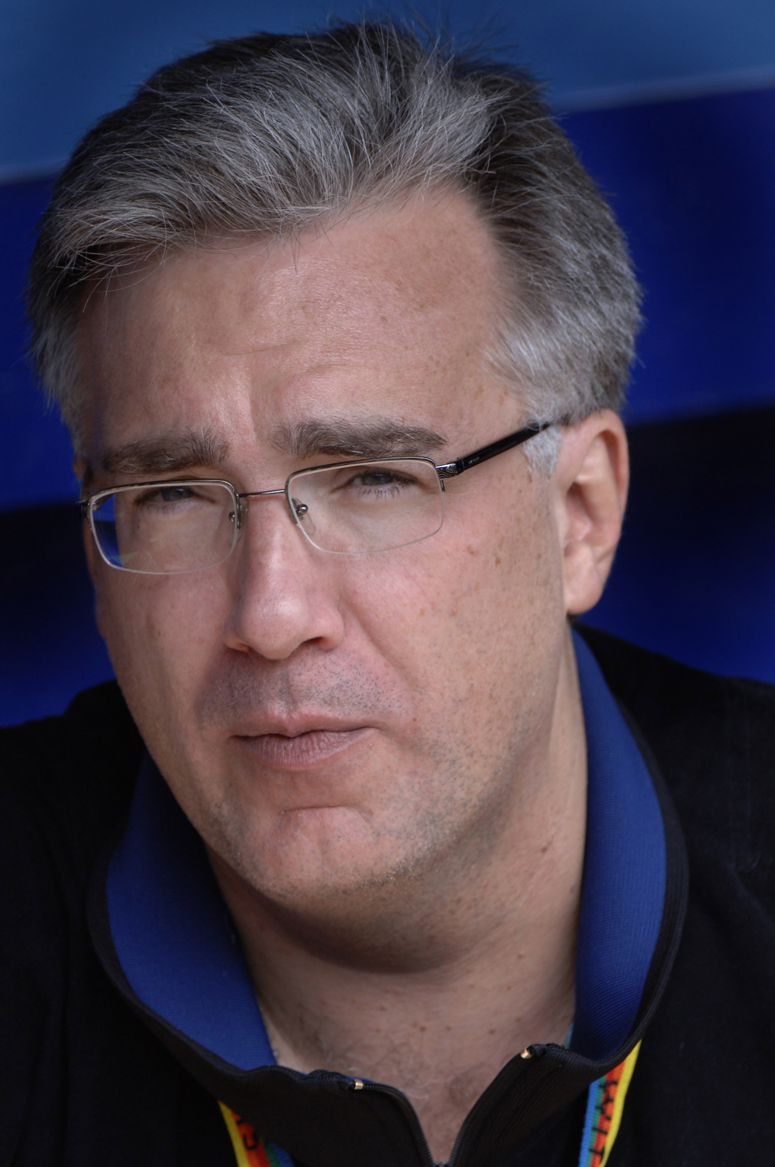 MSNBC commentator Keith Olbermann in the dugout before the Milwaukee Brewers play against the New York Mets, April 15, 2006 at Shea Stadium. The Brewers defeated the Mets 8 - 2. (Photo by A. Messerschmidt/Getty Images) MSNBC commentator Keith Olbermann in the dugout before the Milwaukee Brewers play against the New York Mets, April 15, 2006 at Shea Stadium. The Brewers defeated the Mets 8 - 2. (Photo by A. Messerschmidt/Getty Images)