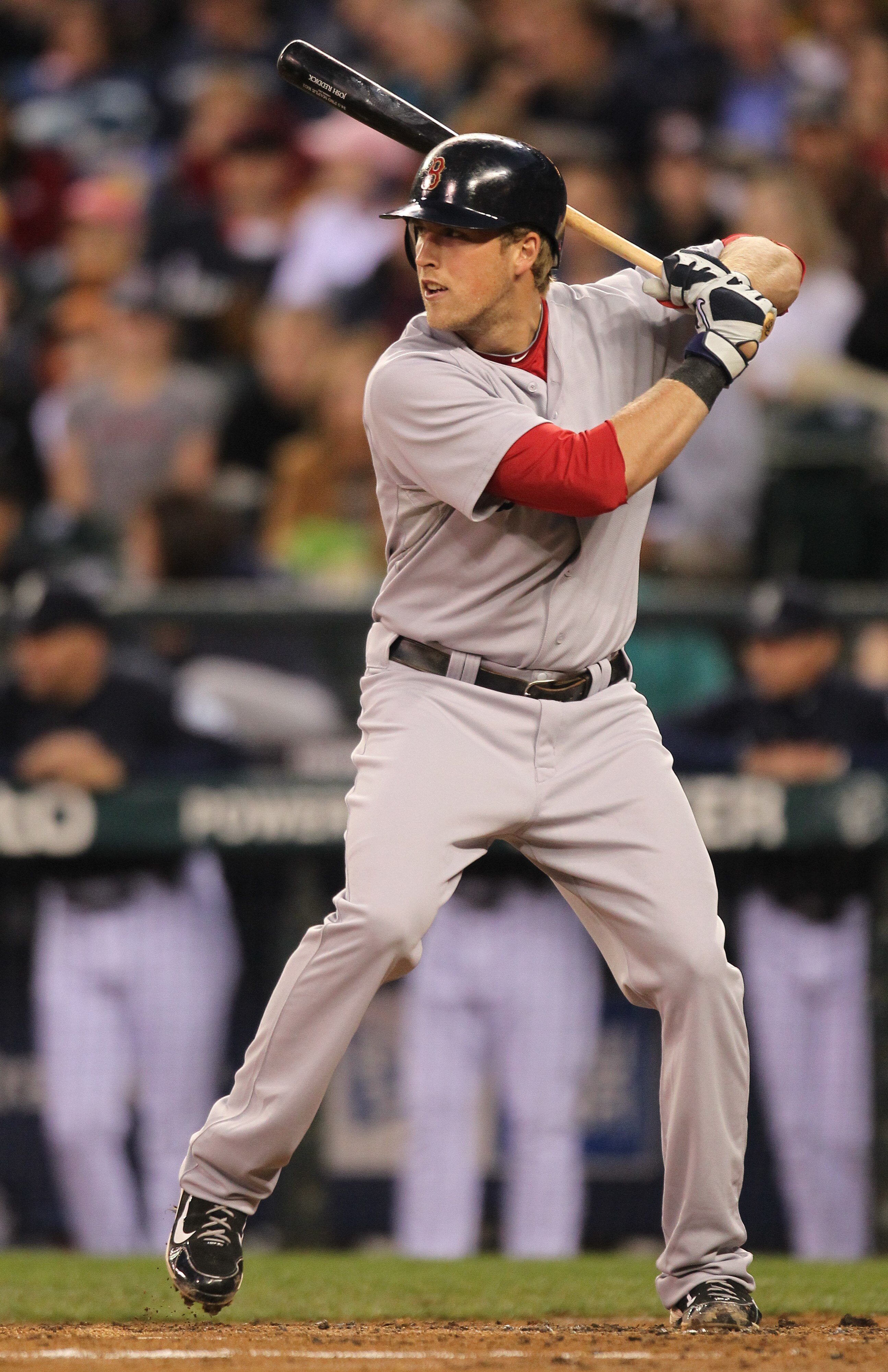SEATTLE - SEPTEMBER 13:  Lars Anderson #44 of the Boston Red Sox bats against the Seattle Mariners at Safeco Field on September 13, 2010 in Seattle, Washington. (Photo by Otto Greule Jr/Getty Images)
