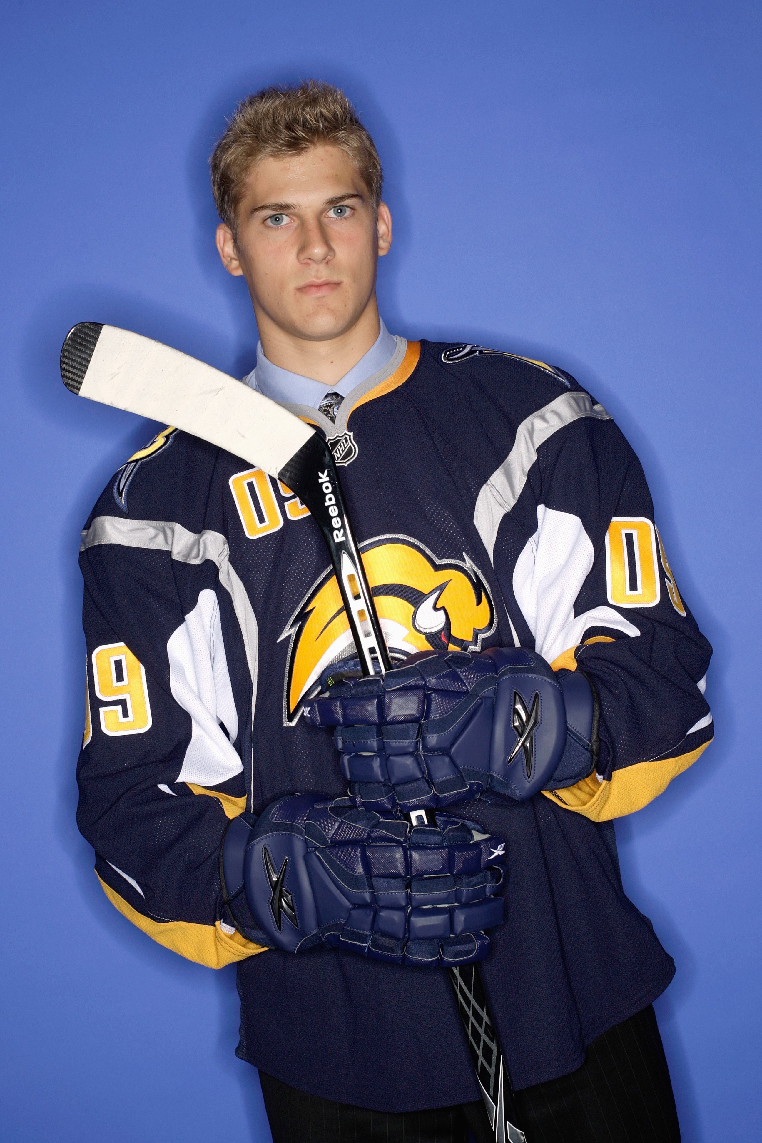 MONTREAL, QC - JUNE 27: Marcus Foligno of the Buffalo Sabres poses for a portrait during the 2009 NHL Entry Draft at the Bell Centre on June 27, 2009 in Montreal, Quebec, Canada. (Photo by Jamie Squire/Getty Images)