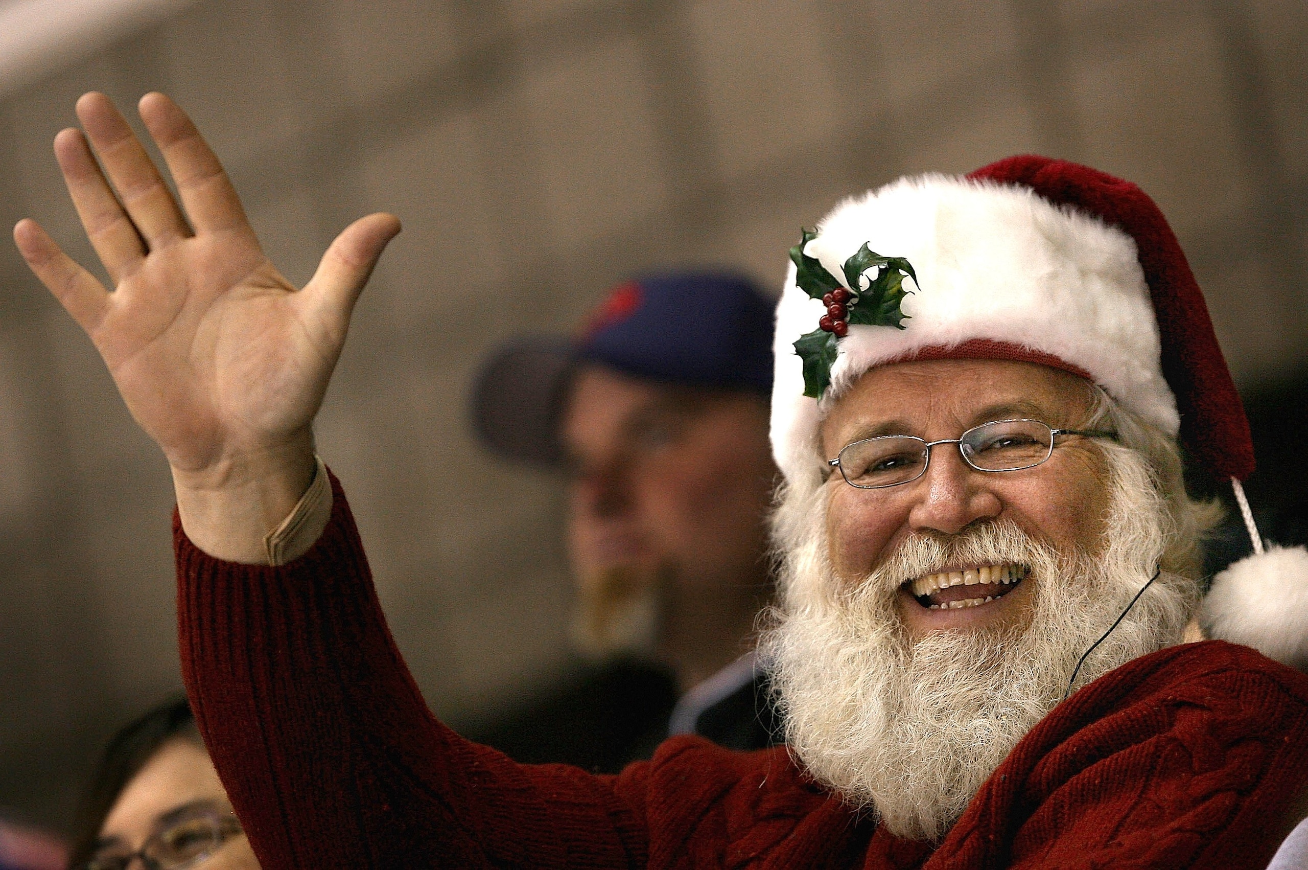 SAN JOSE, CA - DECEMBER 23: Santa Claus attends the NHL game between the Calgary Flames and the San Jose Sharks held on December 23, 2006 at the HP Pavilion in San Jose, California. (Photo by Christian Petersen/Getty Images)