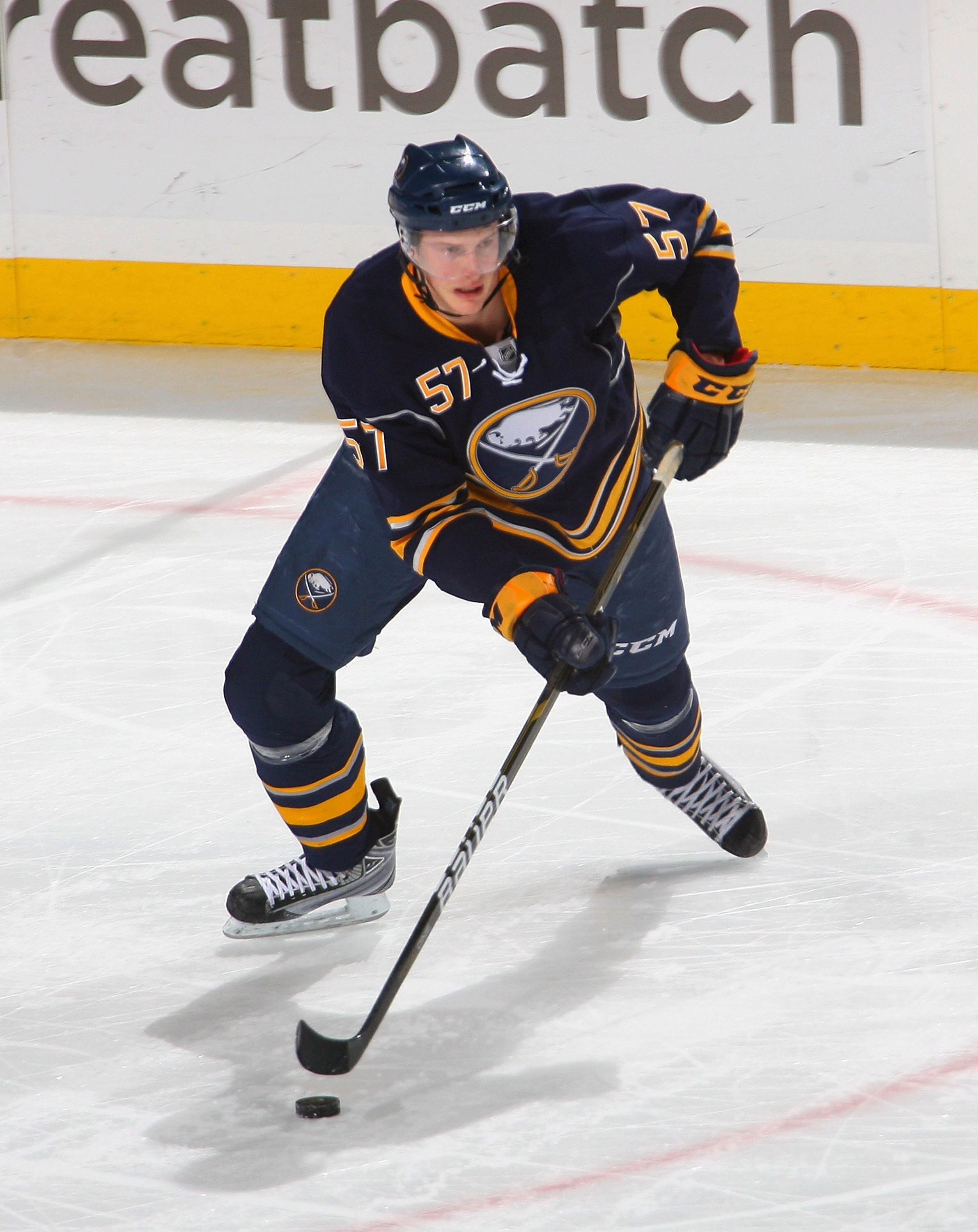BUFFALO, NY - DECEMBER 09: Tyler Myers #57 of the Buffalo Sabres skates against the San Jose Sharks at HSBC Arena on December 9, 2010 in Buffalo, New York. Buffalo won 6-3.  (Photo by Rick Stewart/Getty Images)
