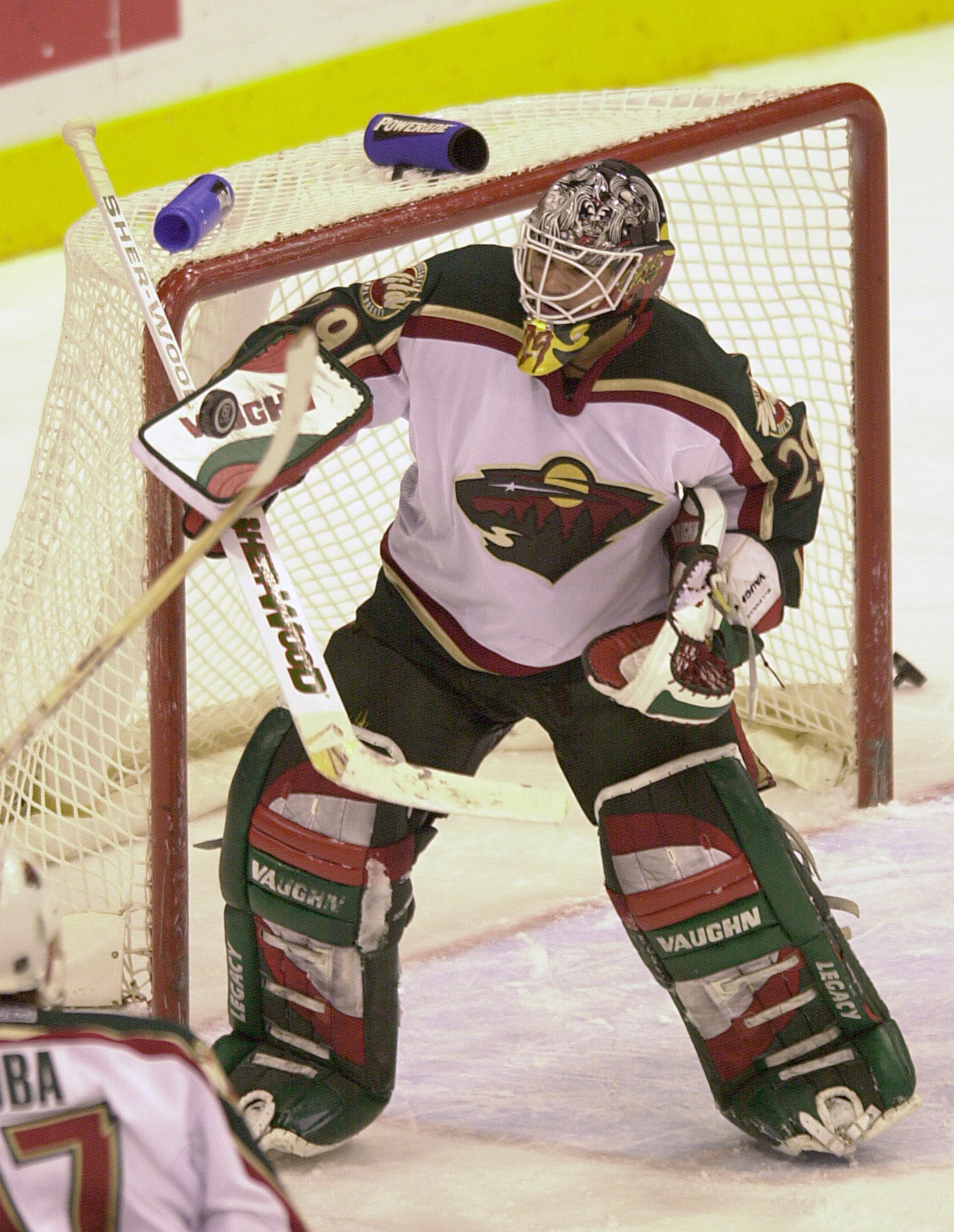 20 Dec 2000:  Jamie McLennan #29 of the Minnesota Wild stops a shot by the Ottawa Senators during the third period at the Xcel Energy Center in St. Paul, Minnesota. The game ended in a 2-2 tie. DIGITAL IMAGE. Mandatory Credit: Elsa/ALLSPORT