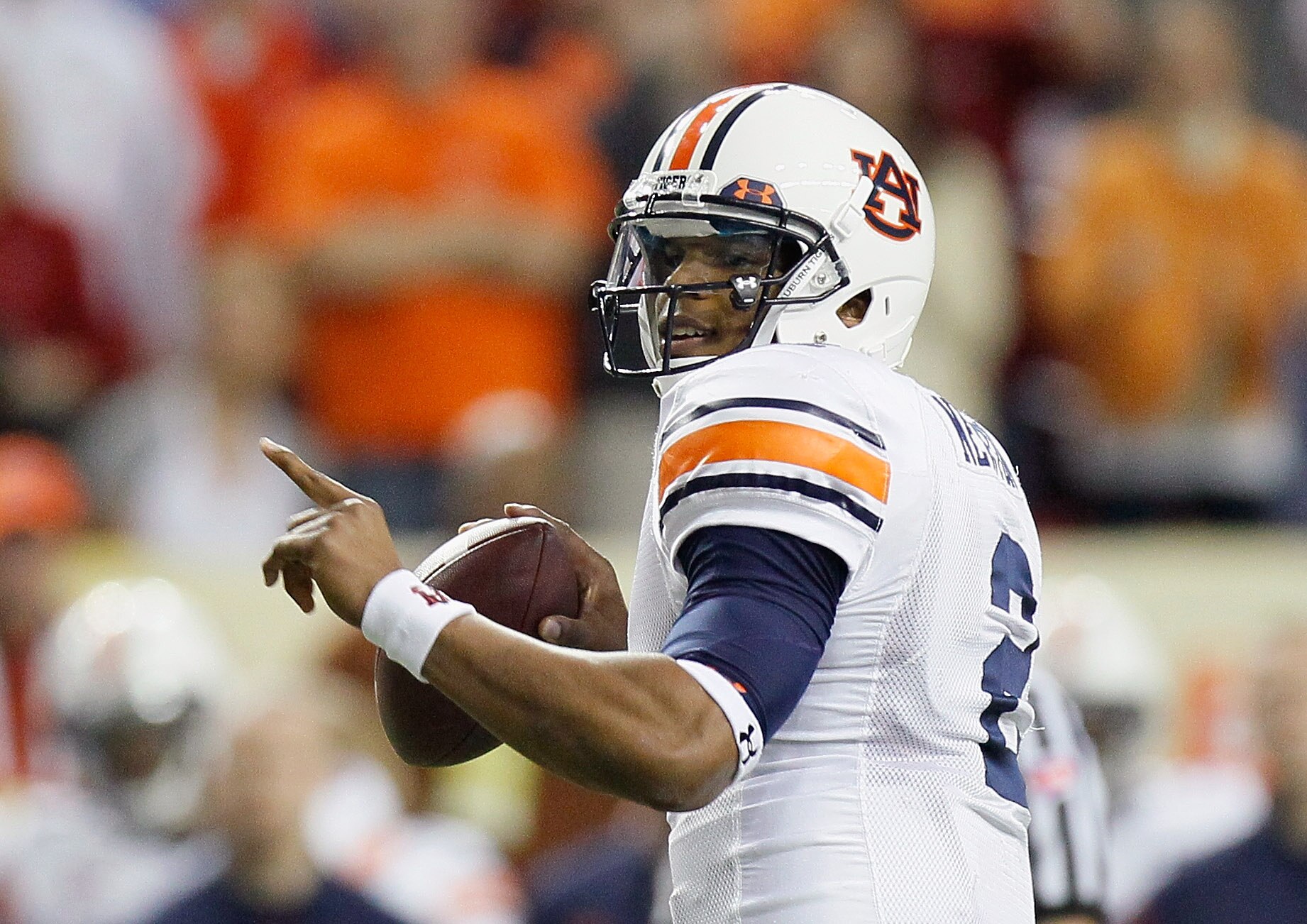 ATLANTA, GA - DECEMBER 04:  Quarterback Cam Newton #2 of the Auburn Tigers looks to pass against the South Carolina Gamecocks during the 2010 SEC Championship at Georgia Dome on December 4, 2010 in Atlanta, Georgia.  (Photo by Kevin C. Cox/Getty Images)