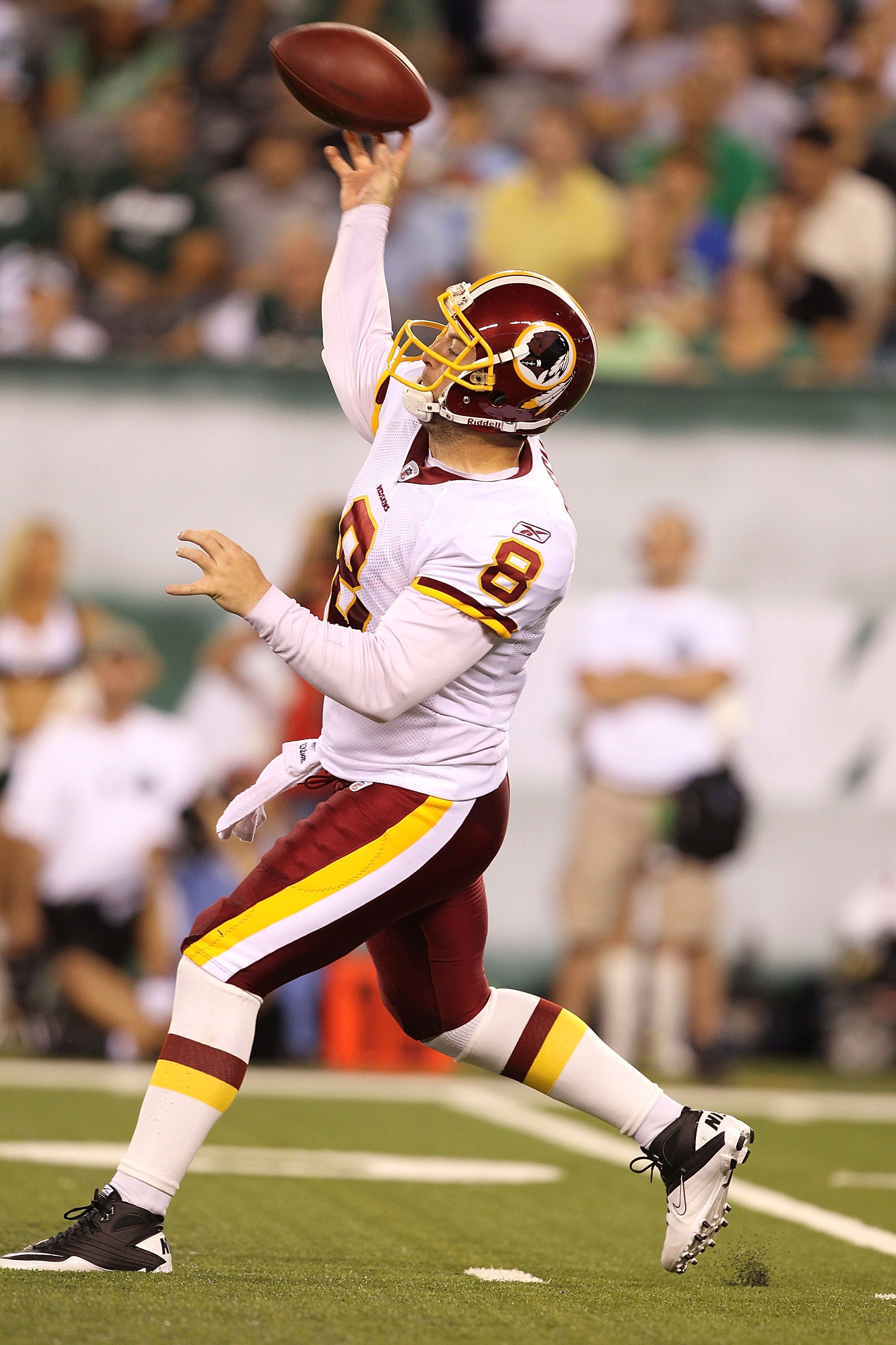 EAST RUTHERFORD, NJ - AUGUST 27:  Rex Grossman #8 of the Washington Redskins  in action against  the New York Jets  during their preseason game on August 27, 2010 at the New Meadowlands Stadium  in East Rutherford, New Jersey.  (Photo by Al Bello/Getty Im