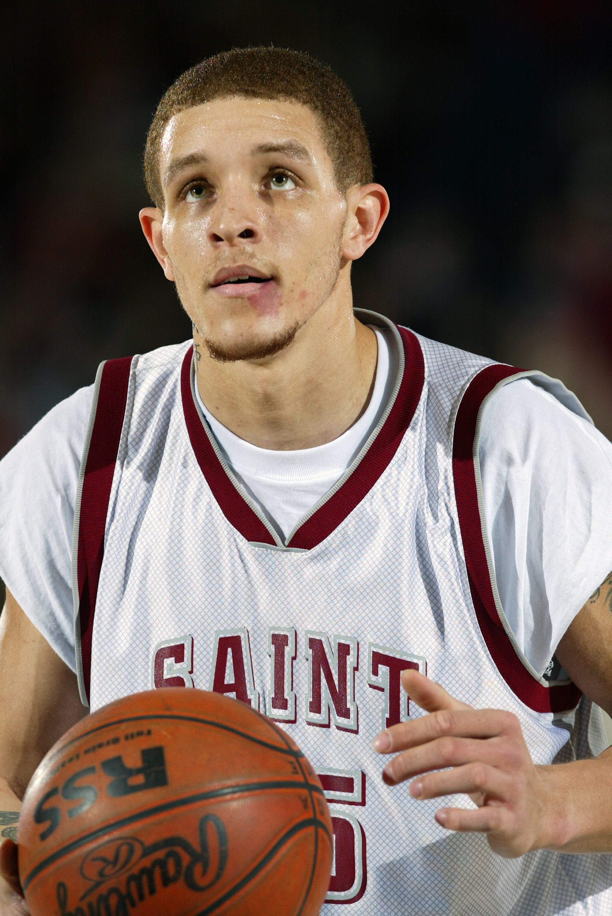 PHILADELPHIA - FEBRUARY 21:  Delonte West #15 of the Saint Joseph's University Hawks shoots a free throw during the game against the Temple University Owls in Atlantic 10 basketball action on February 21, 2004 at The Palestra in Philadelphia, Pennsylvania