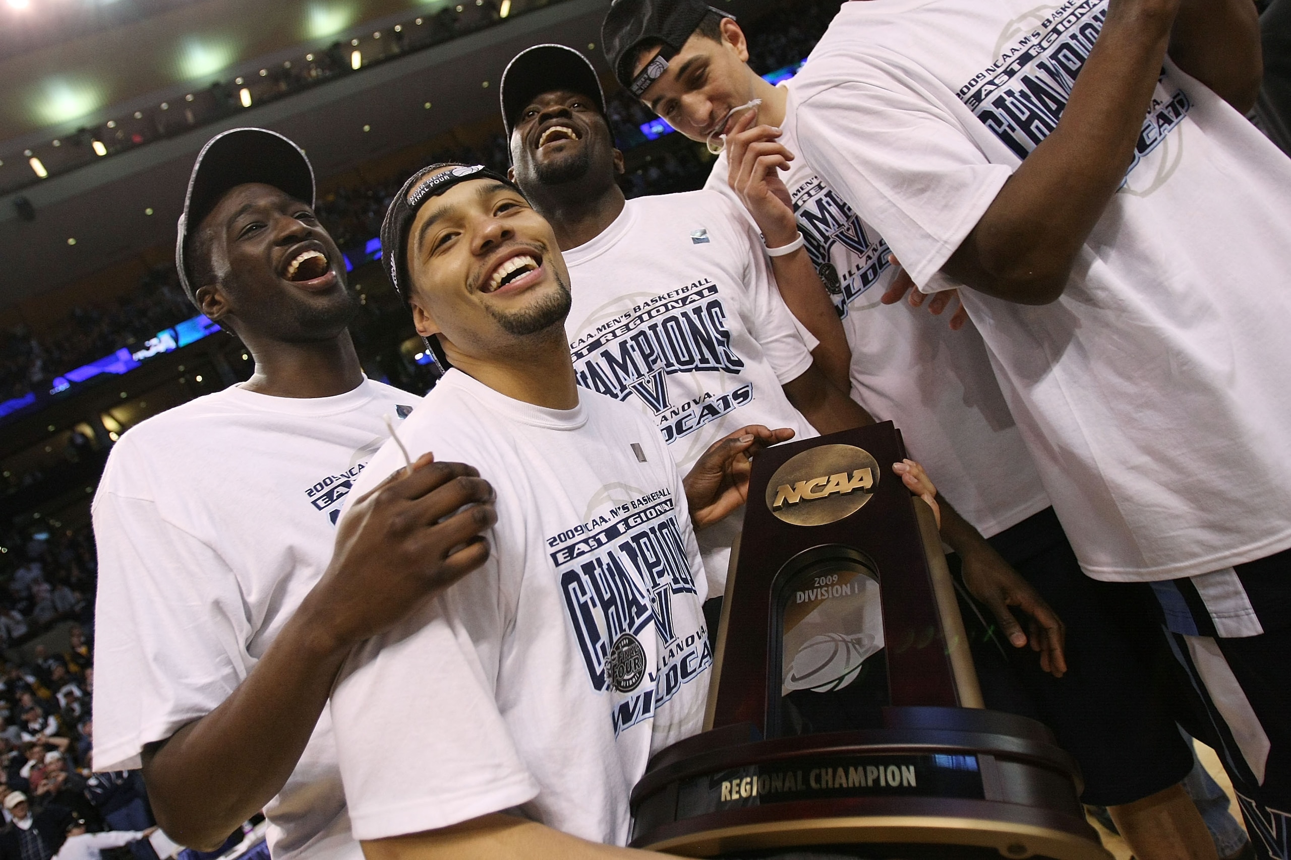 BOSTON - MARCH 28:  Scottie Reynolds #1 of the Villanova Wildcats celebrates after defeating the Pittsburgh Panthers to advance to the Final Four during the NCAA Men's Basketball Tournament East Regionals at TD Banknorth Garden on March 28, 2009 in Boston
