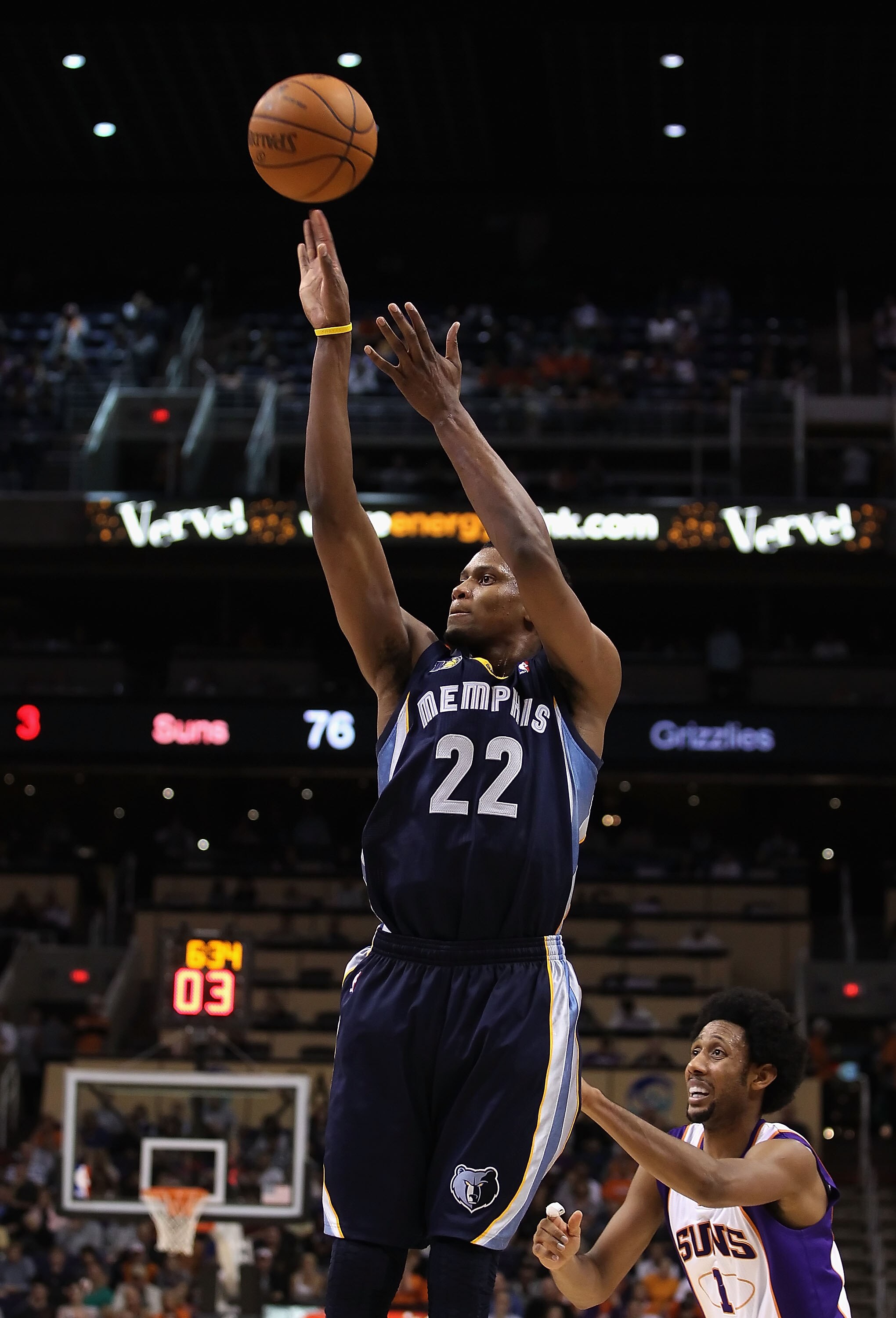 PHOENIX - DECEMBER 08: Rudy Gay #22 of the Memphis Grizzlies puts up a shot against the Phoenix Suns during the NBA game at US Airways Center on December 8, 2010 in Phoenix, Arizona. NOTE TO USER: User expressly acknowledges and agrees that, by downloadi PHOENIX - DECEMBER 08: Rudy Gay #22 of the Memphis Grizzlies puts up a shot against the Phoenix Suns during the NBA game at US Airways Center on December 8, 2010 in Phoenix, Arizona. NOTE TO USER: User expressly acknowledges and agrees that, by downloadi