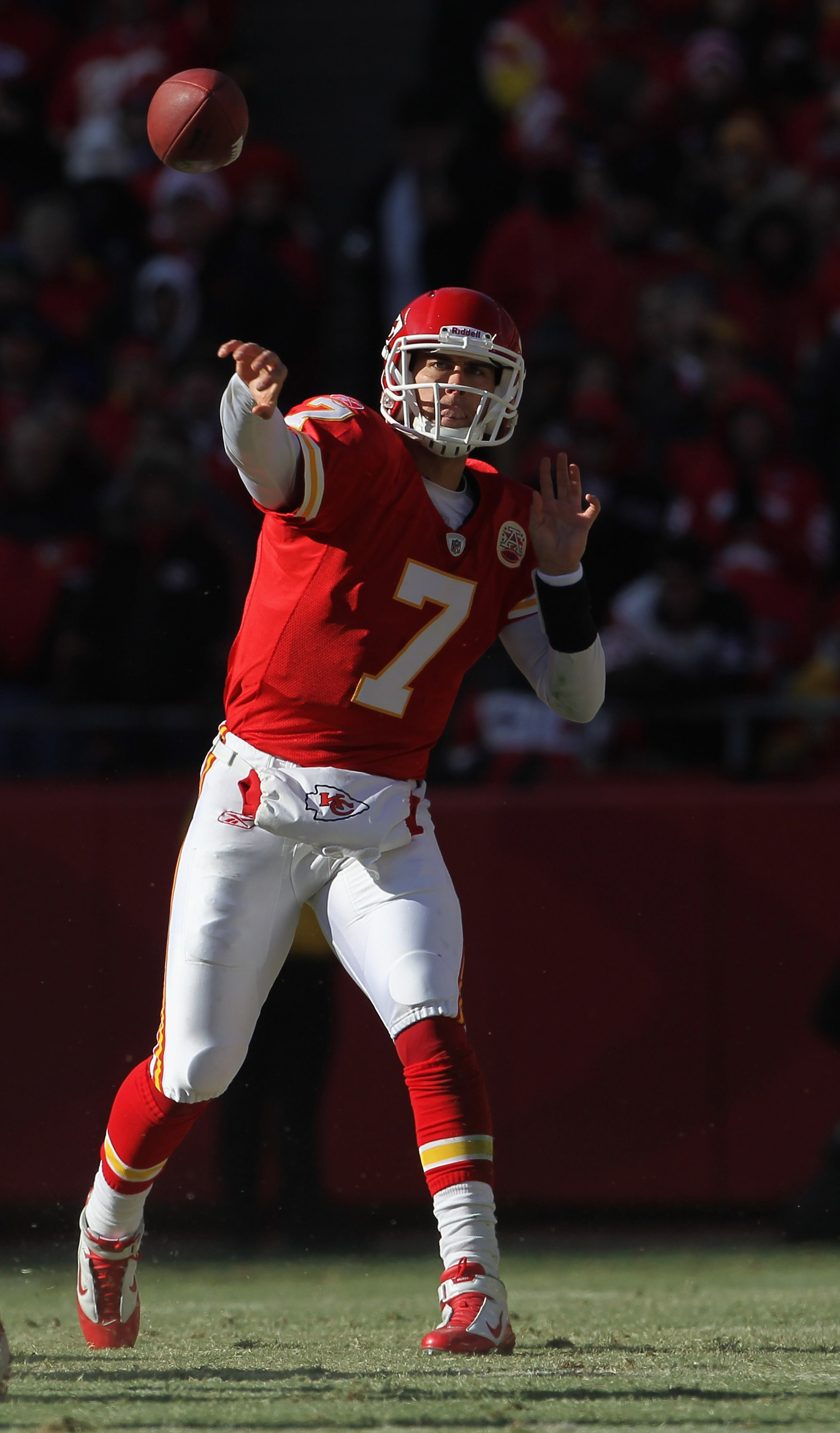 KANSAS CITY, MO - DECEMBER 05:  Quarterback Matt Cassel #7 of the Kansas City Chiefs in action during the game against the Denver Broncos on December 5, 2010 at Arrowhead Stadium in Kansas City, Missouri.  (Photo by Jamie Squire/Getty Images)