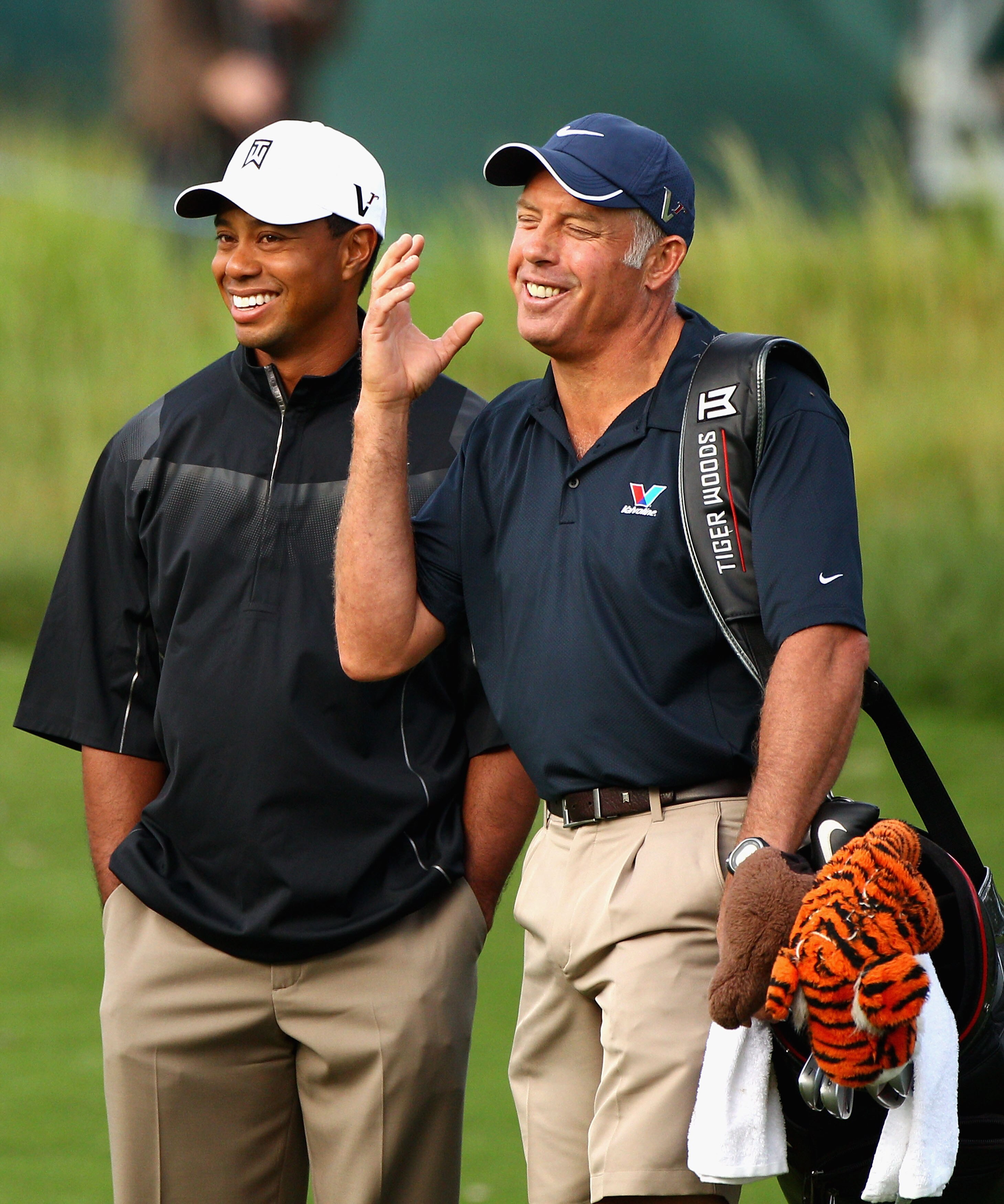 MELBOURNE, AUSTRALIA - NOVEMBER 10:  Tiger Woods of the USA  and his caddie Steve Williams look on during the Pro-Am ahead of the Australian Masters at The Victoria Golf Club on November 10, 2010 in Melbourne, Australia.  (Photo by Ryan Pierse/Getty Image
