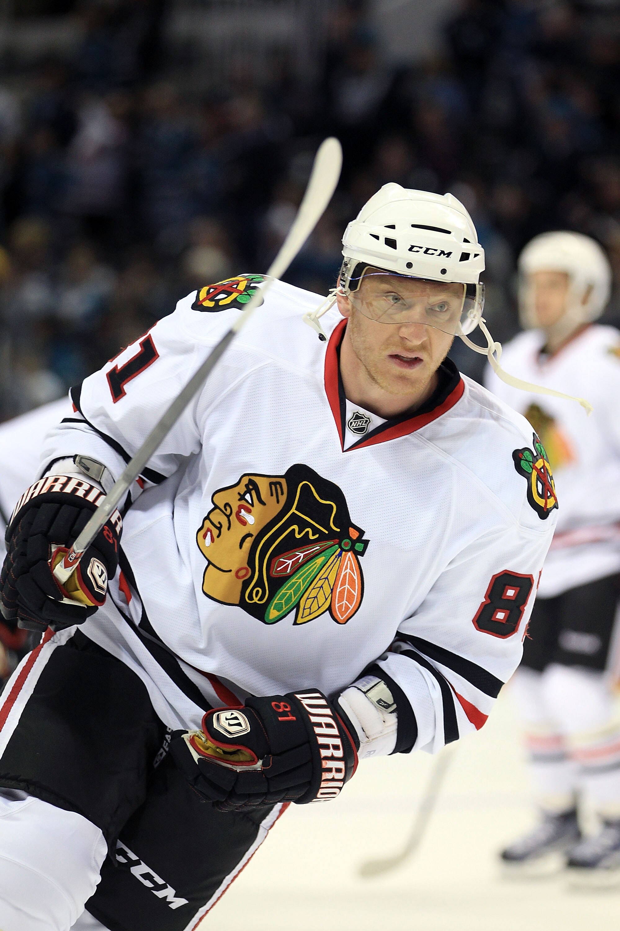 SAN JOSE, CA - NOVEMBER 24:  Marian Hossa #81 of the Chicago Blackhawks warms up before their game against the San Jose Sharks at HP Pavilion on November 24, 2010 in San Jose, California.  (Photo by Ezra Shaw/Getty Images)