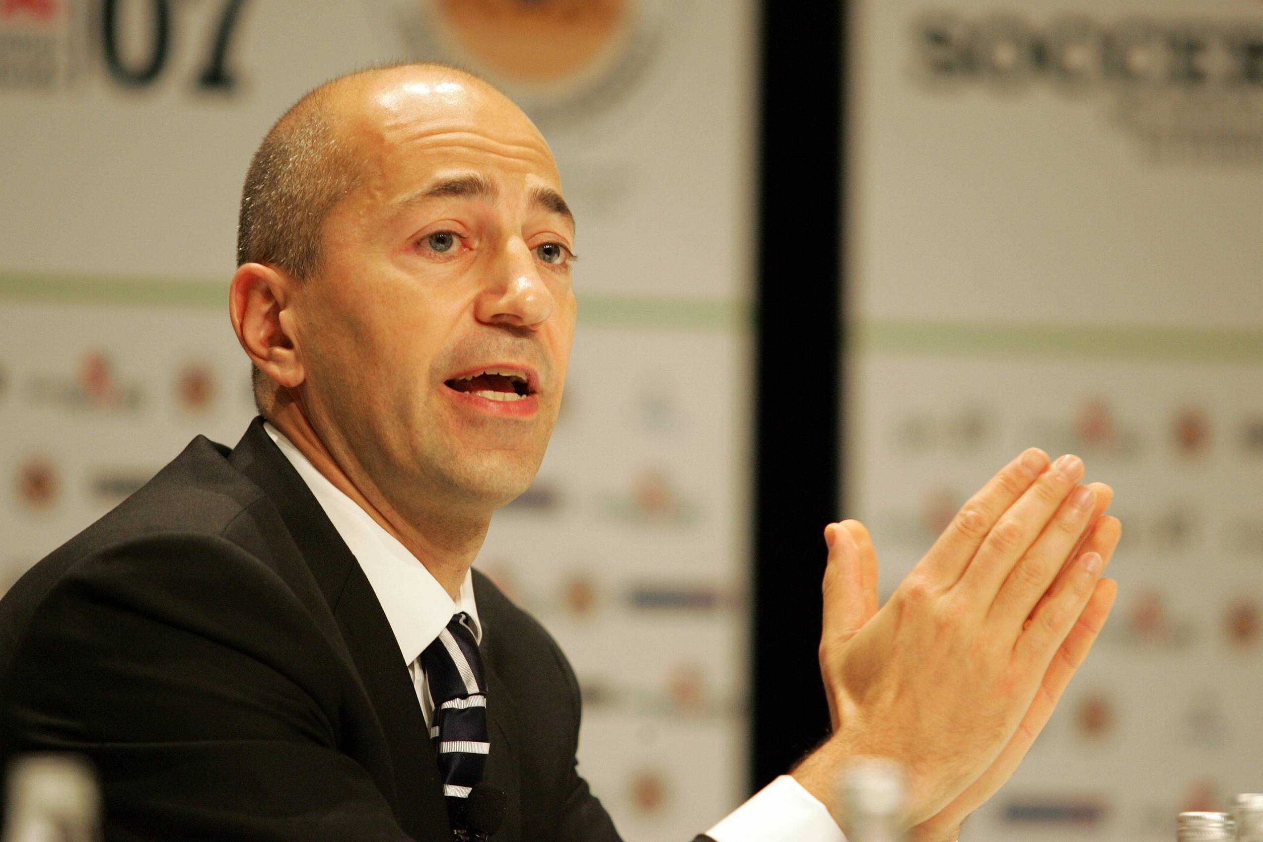 SANDTON, SOUTH AFRICA - NOVEMBER 26:  Ivan Gazidis, deputy Commissioner of MLS, speaks at the opening ceremony of Soccerex 2007 at Sandton Convention Centre on November 26, 2007 in Sandton, South Africa. The 11th annual event will bring together delegates