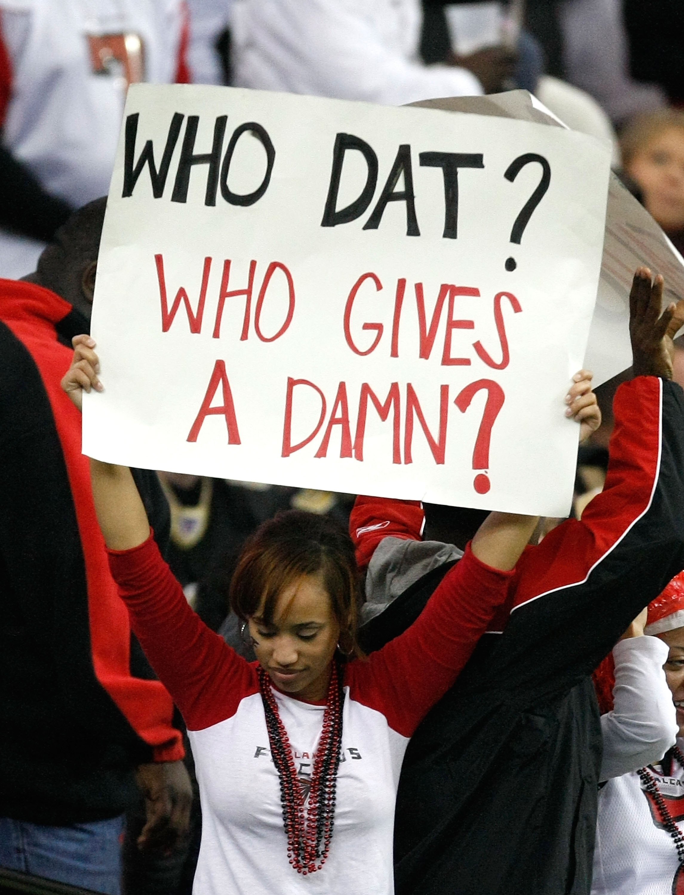 ATLANTA - DECEMBER 13:  Fans cheer during the game between the New Orleans Saints and the Atlanta Falcons at Georgia Dome on December 13, 2009 in Atlanta, Georgia.  (Photo by Kevin C. Cox/Getty Images)