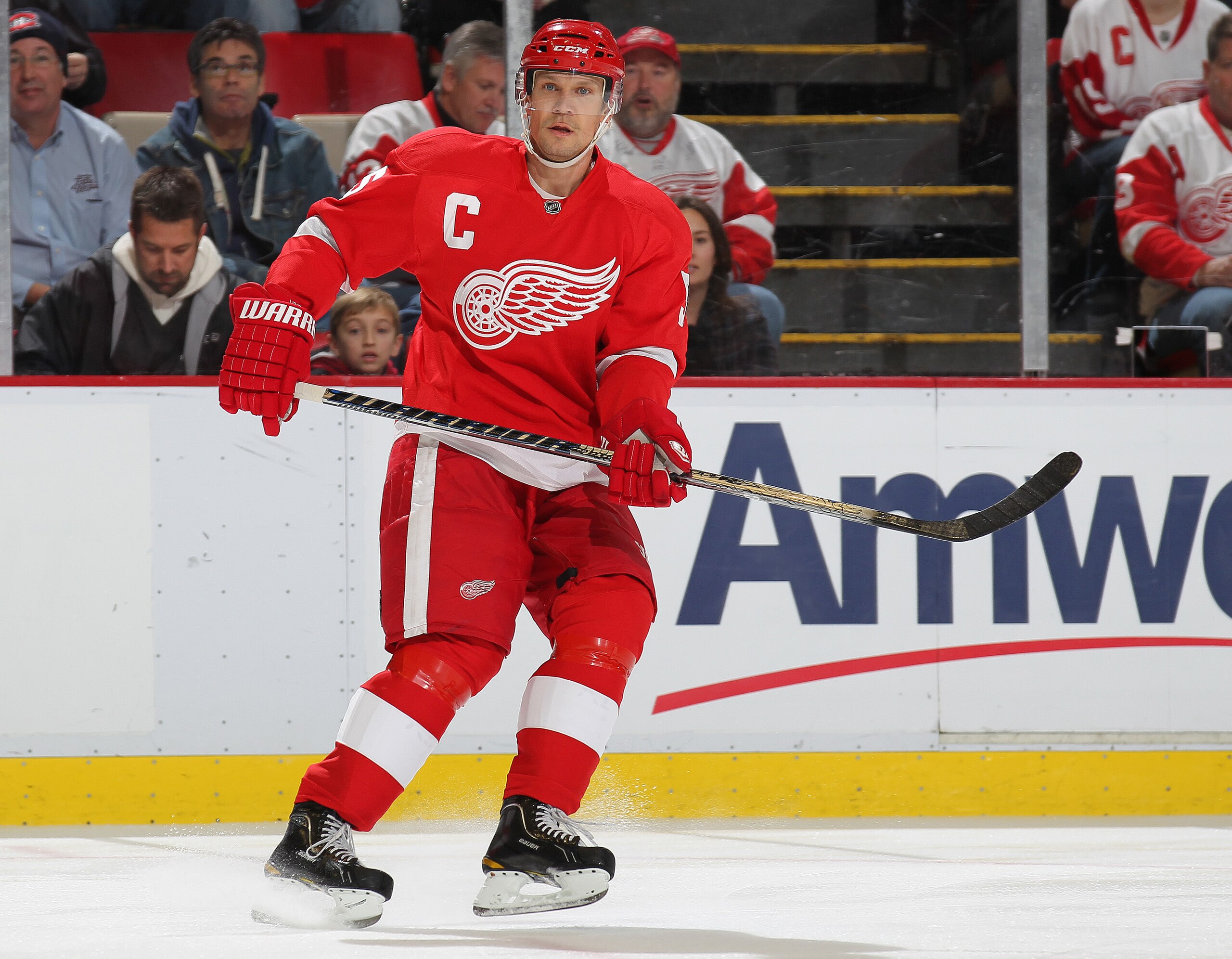 DETROIT,MI - DECEMBER 10:  Nicklas Lidstrom #5 of the Detroit Red Wings skates during the game against the Montreal Canadiens at the Joe Louis Arena on December 10, 2010  in Detroit, Michigan. The Wings defeated the Canadiens 4-2. (Photo by Claus Andersen